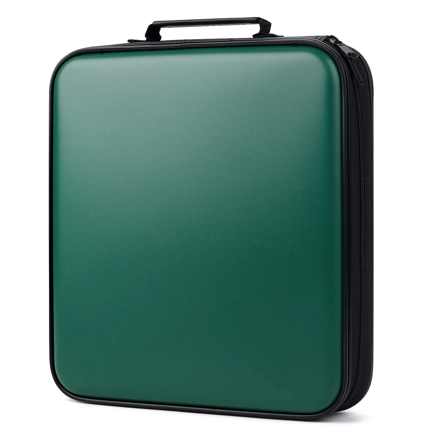 DVD Storage CD Case Holder: 160 Capacity CD Sleeves Black Disc Cases Binder for Car - CD Hard Organizer Box - Large DVD Wallet for Movie/Music/Game & Portable CD Book Green