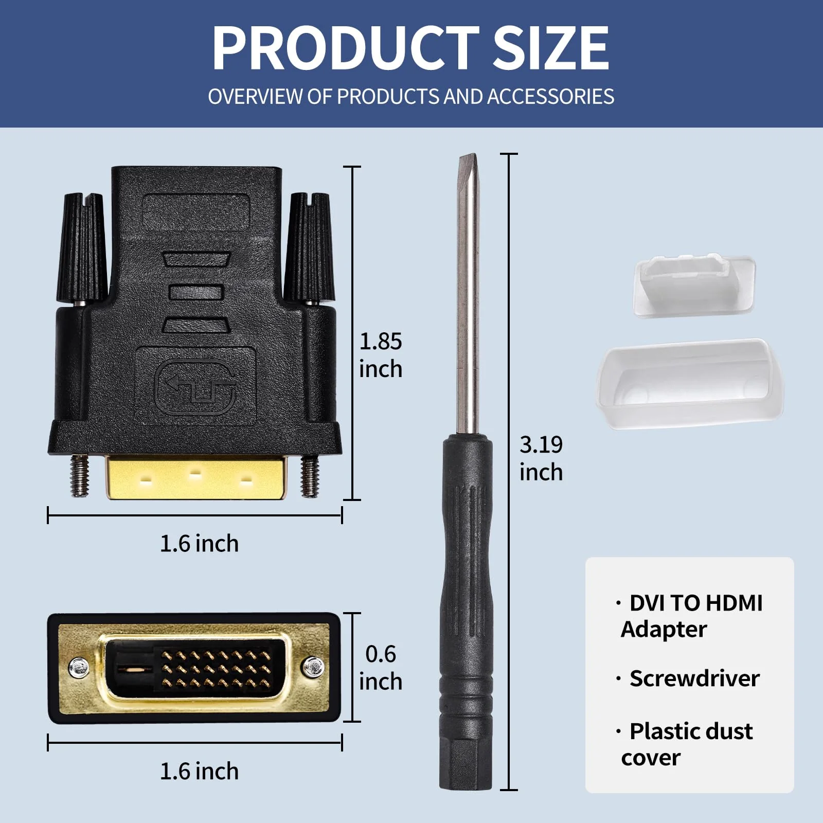 DVI to HDMI, Bidirectional DVI (DVI-D) to HDMI, Male to Female Adapter, 2-Pack,(24+1) Male Adapter with Gold-Plated for Computer, Monitor, Projector, TV, PS3/4/5 Nintendo Switch and More - Image 6