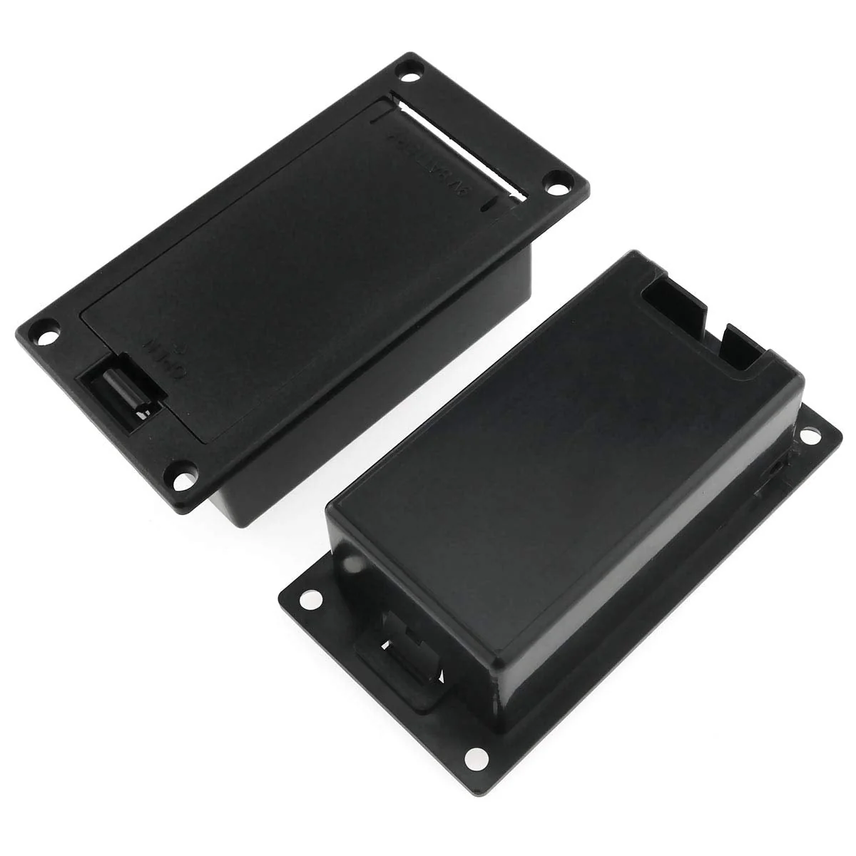 E-outstanding 9V Battery Box 2PCS Black Plastic 9V Battery Case Holder Musical Accessories for Guitar Bass Pickup - Image 3