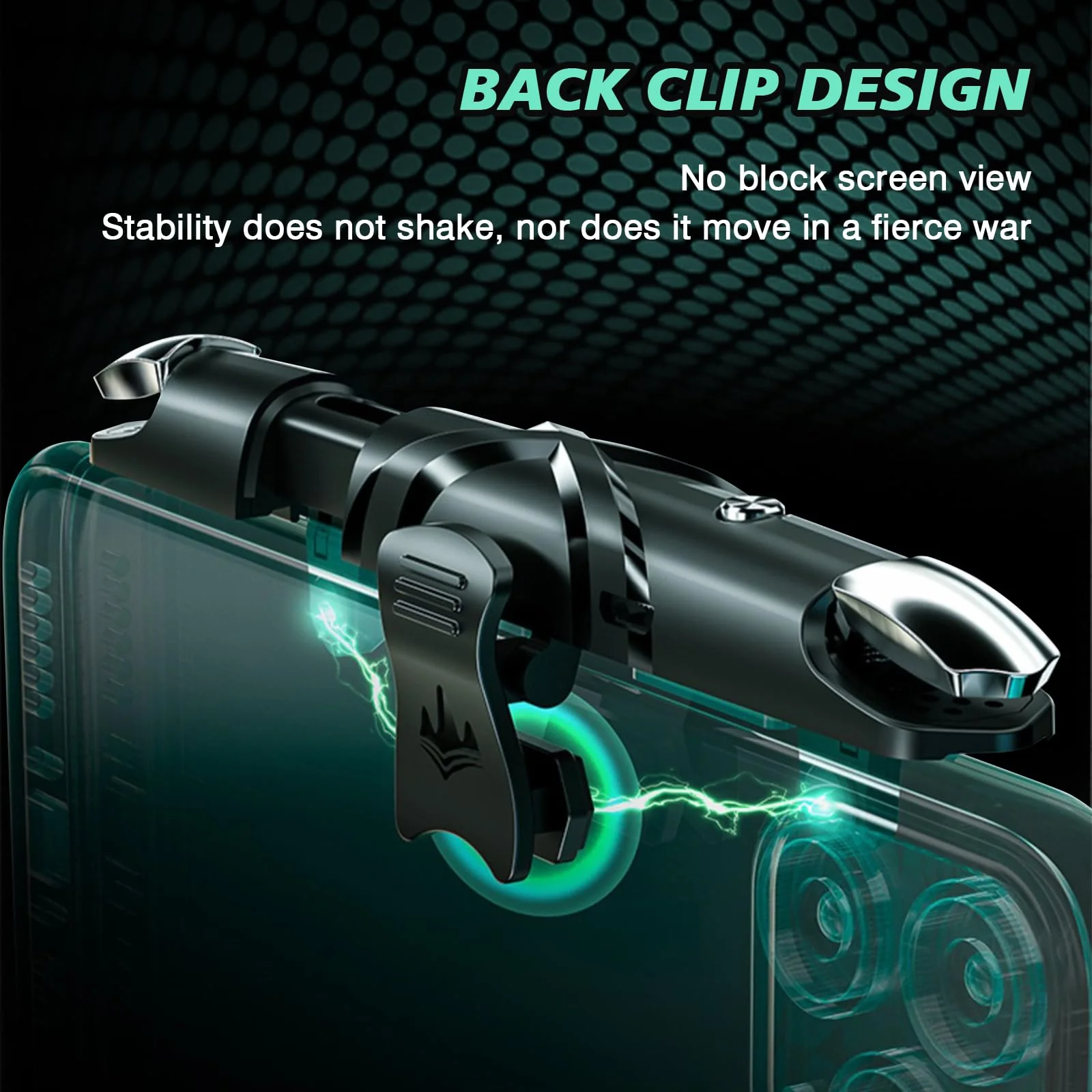 EasEasy Phone Game Trigger for iOS/Android, Mobile Gamepad Controller Compatible for PUBG/Knives Out/Call of Duty, Sensitive Aim & Shoot PUBG Trigger with Gaming Finger Sleeves Black - Image 3