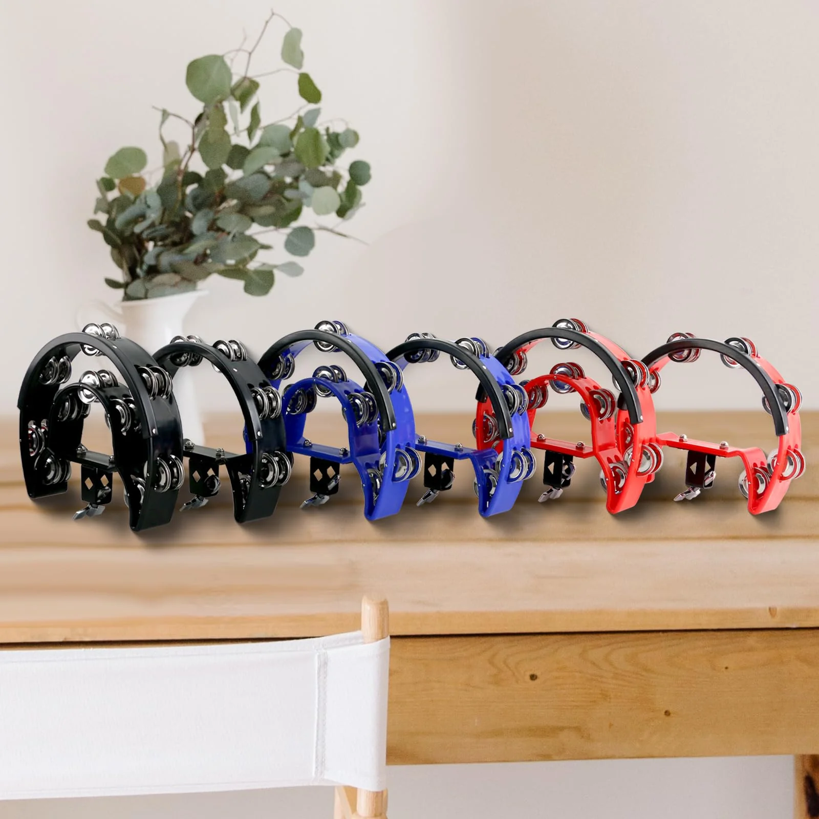 EASTROCK Drum Set Tambourine with Mounting Eye Bolt,Tambourine for Drum Set,Hi Hat Tambourine Drum Set (Single row of jingles, Black) Single-Black - Image 7