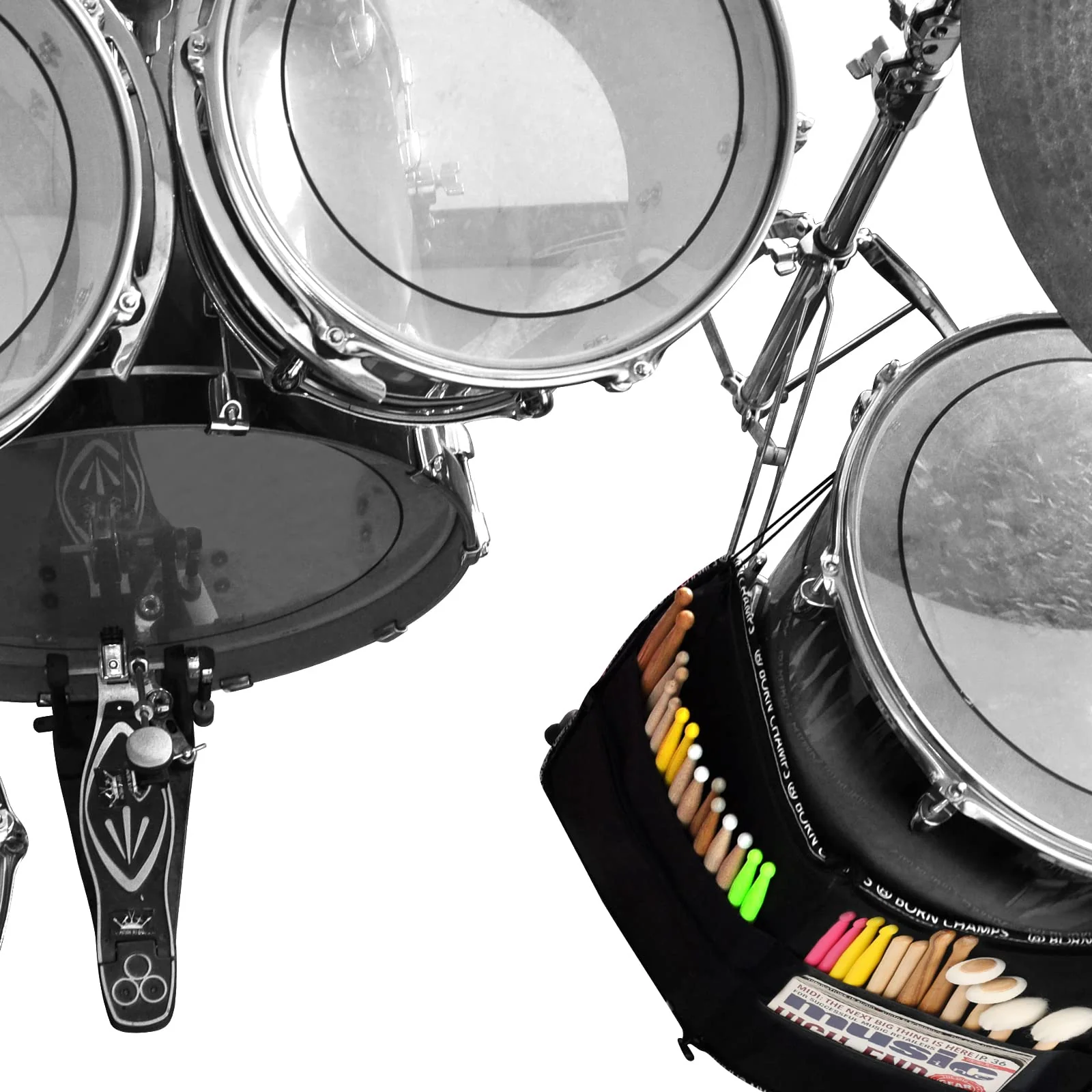 EASTROCK Drum Sticks Bag Drumstick Bag 18.9“*23.2” Large Capacity for Drumsticks,Drum Sticks Holder Bag with One Drum Key,Drum Hook,Carrying Strap?Black? Black - Image 5