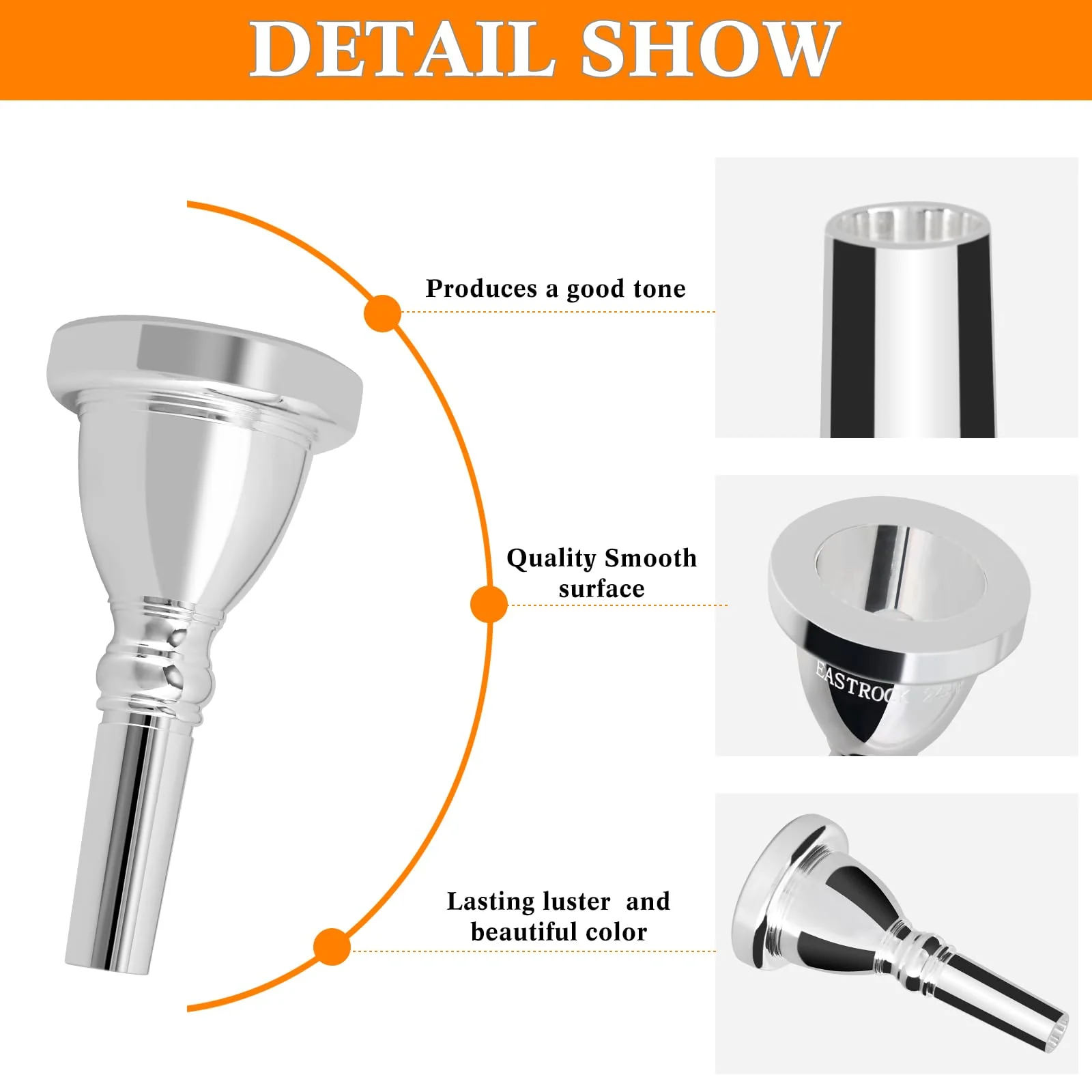 Eastrock Tuba Mouthpiece,Music Mouthpiece,Tuba Player Replacement Tuba Parts,Tuba Mouthpiece Accessories - Image 4