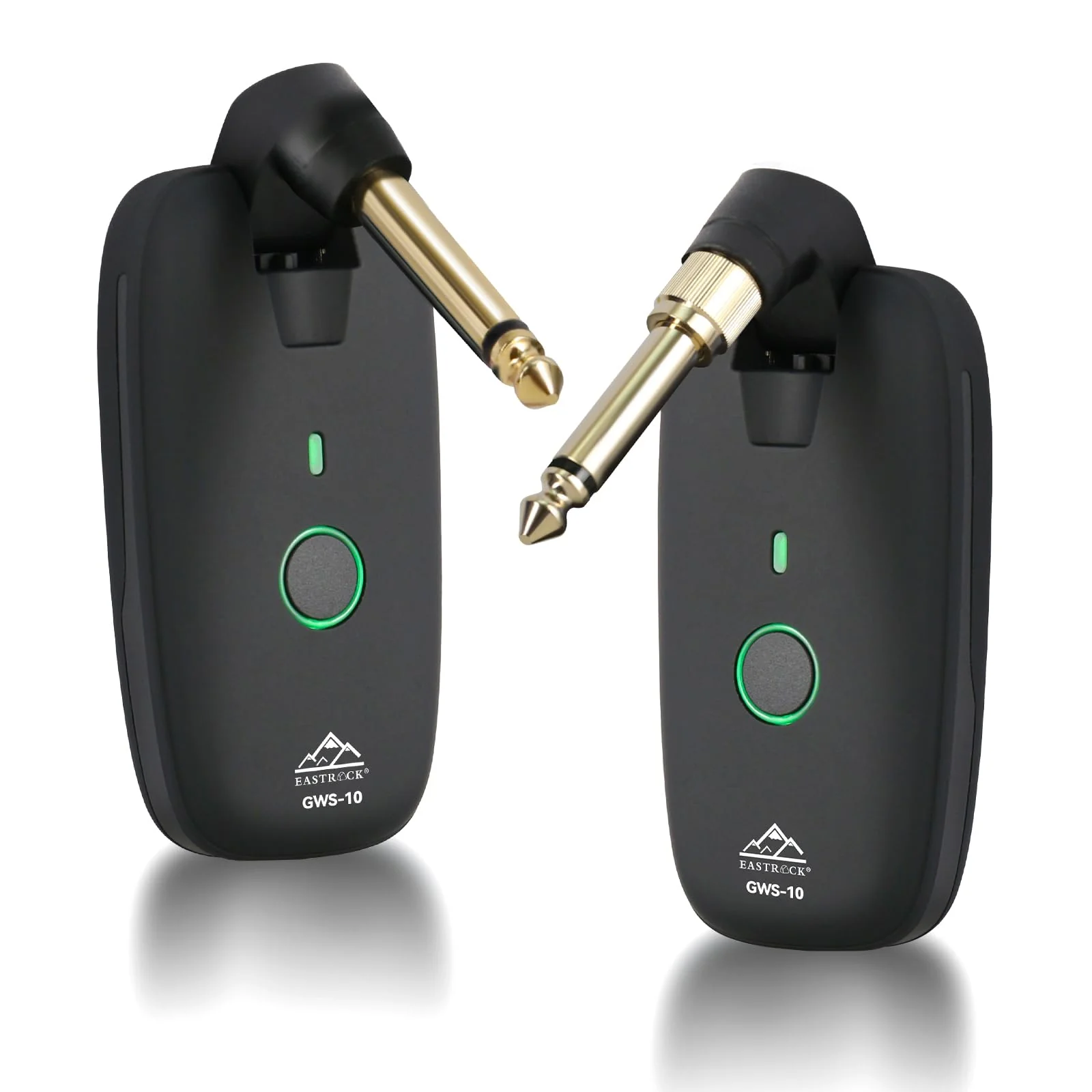 EASTROCK Wireless Guitar System – Black, UHF 7-Channel Rechargeable Transmitter & Receiver, 6H Battery, 1/4” & 1/8” Plug for Guitar & Bass