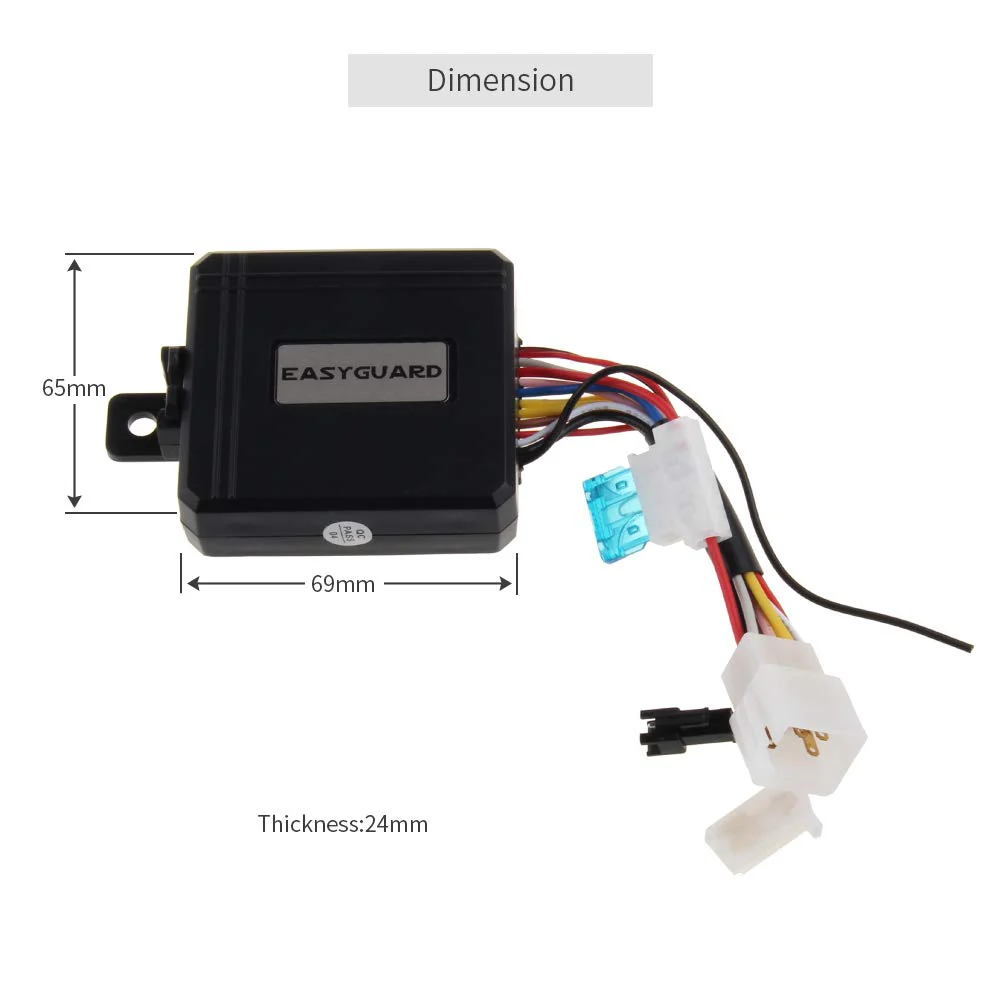 EASYGUARD EM211 2 Way Motorcycle Alarm System with Remote Start Starter Shock Sensor tilt Motion Sensor DC12V LCD Display - Image 4
