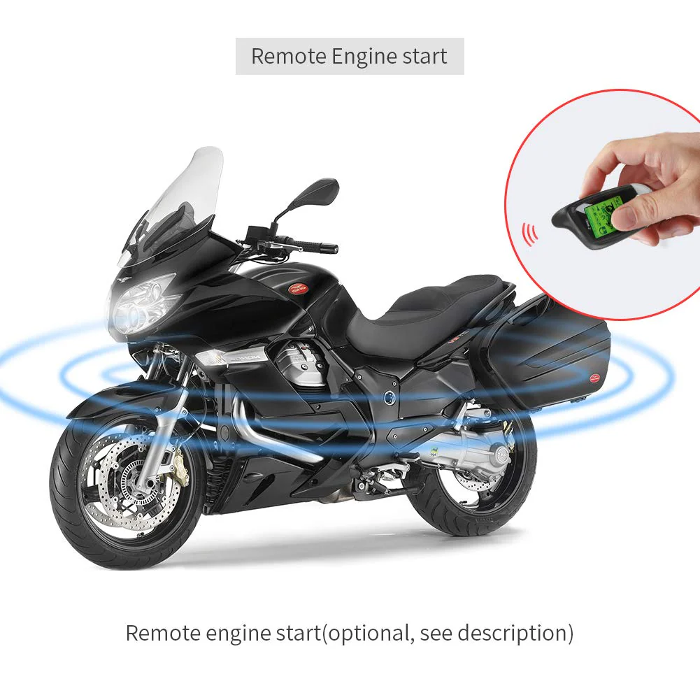 EASYGUARD EM211 2 Way Motorcycle Alarm System with Remote Start Starter Shock Sensor tilt Motion Sensor DC12V LCD Display - Image 7