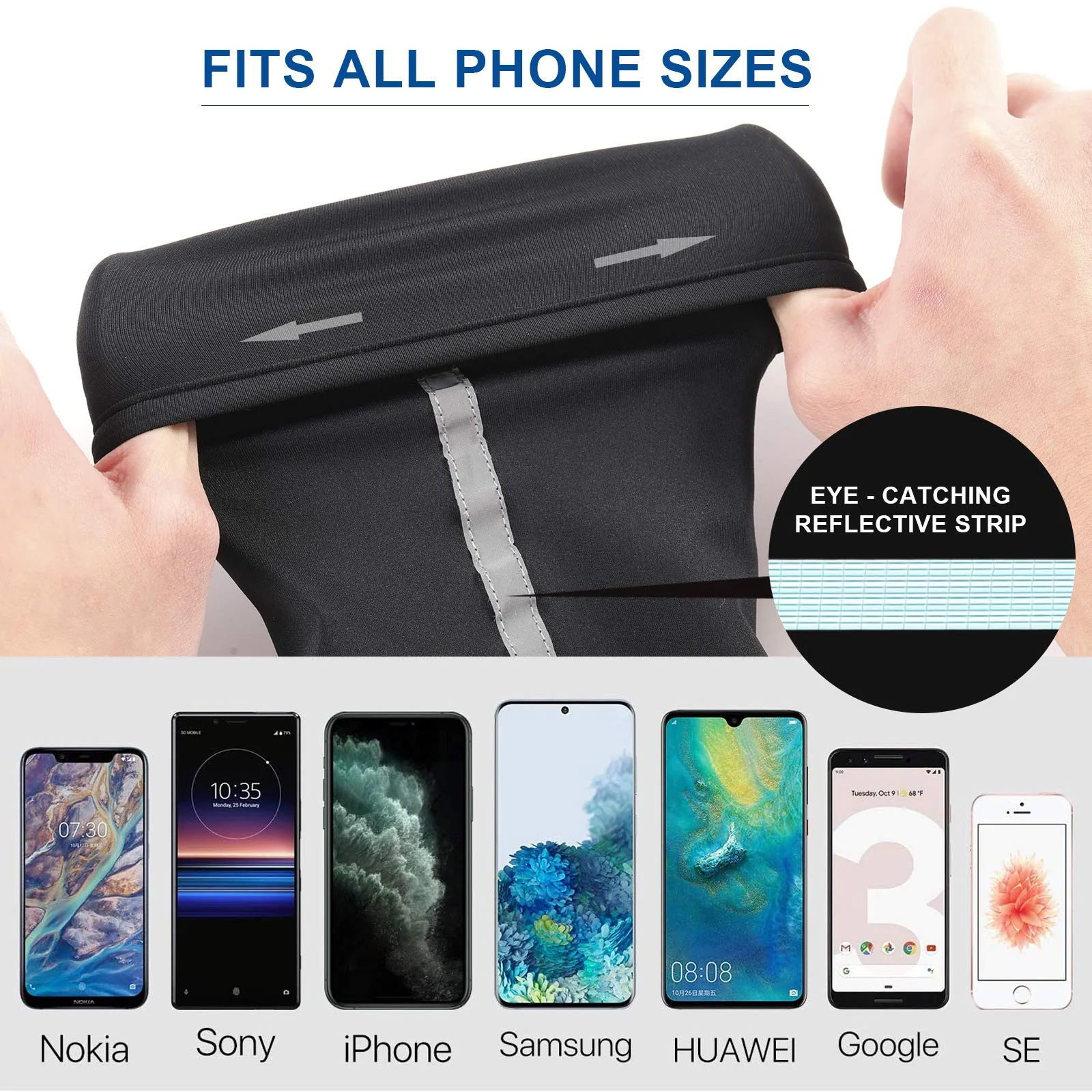 Easyports 2 Pocket Wrist Wallet Wrist Cell Phone Holder, Ankle Wallet, Sweat Bands, Armband, Hidden Pouch, Wristlet Wallet for Travel, Outdoor Sports Running. Small / Medium - Image 4