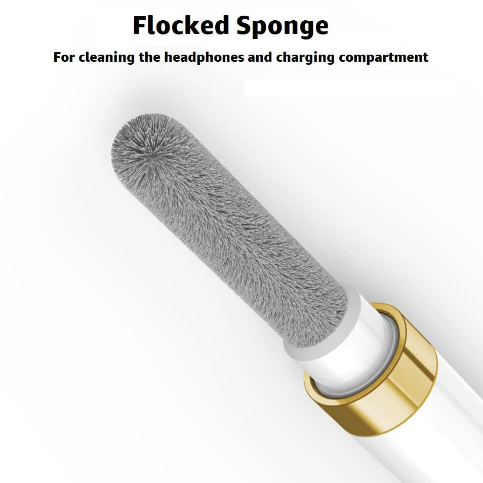 ECP4in1 for Airpod Cleaner Kit Equipped with a Flocked Sponge a Metal Pen Tip 2 High-Density Brush Easy Clean Hard-to-Touch Place Earbud Cleaning Kit Tool for Airpods Pro 1 2 3 -Gold Gold - Image 3