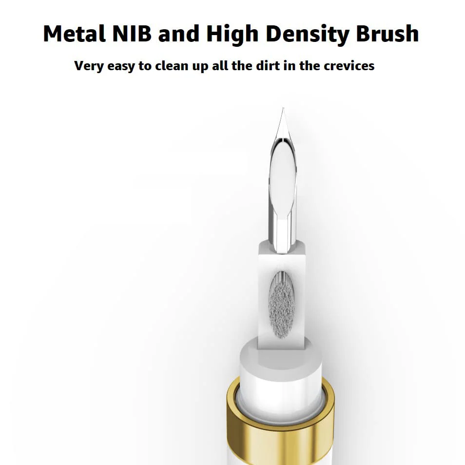 ECP4in1 for Airpod Cleaner Kit Equipped with a Flocked Sponge a Metal Pen Tip 2 High-Density Brush Easy Clean Hard-to-Touch Place Earbud Cleaning Kit Tool for Airpods Pro 1 2 3 -Gold Gold - Image 4