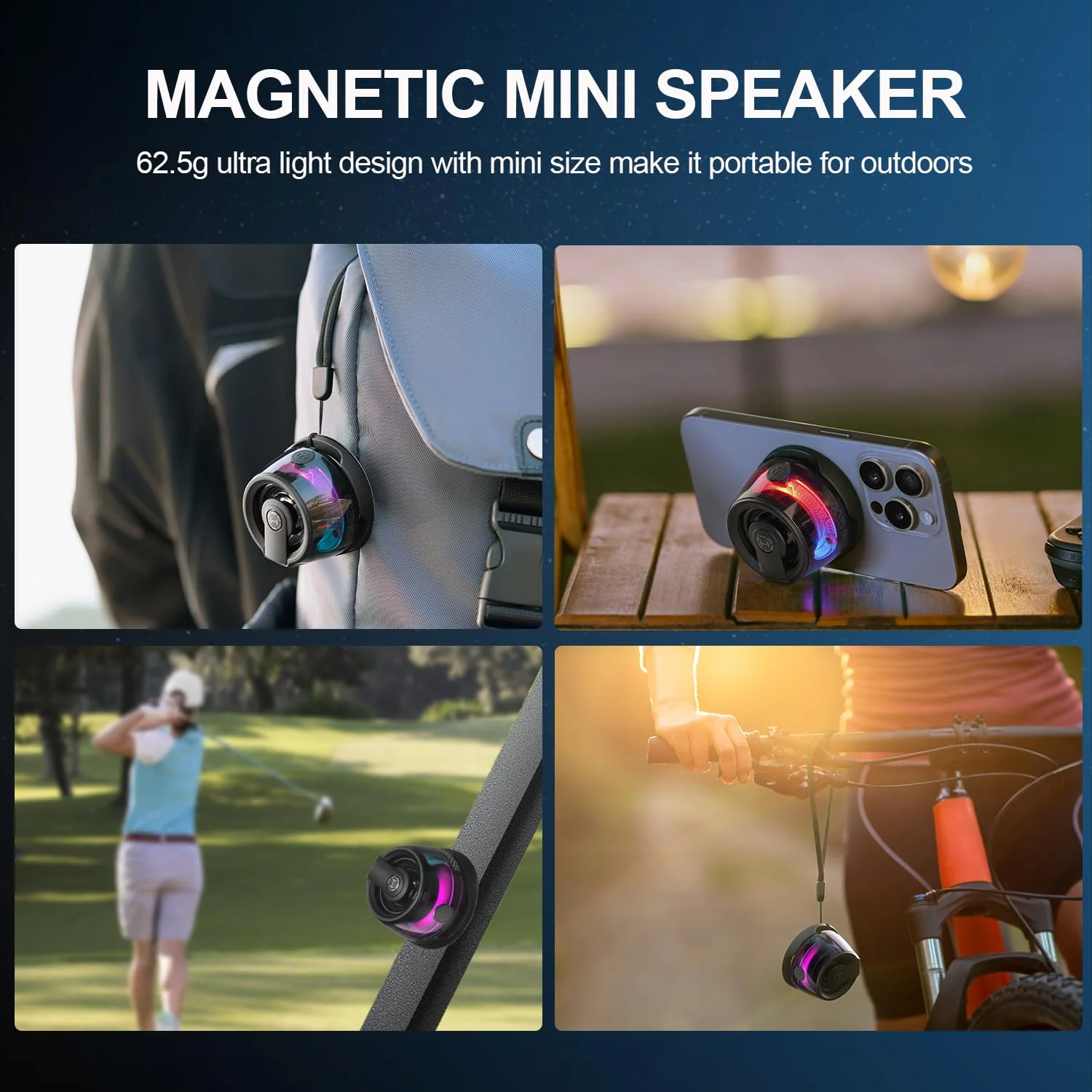 Edifier G200 Magnetic Bluetooth Speaker - Gift Ideas - Multifunctional Cell Phone Stand Wireless Speaker with Strong Magnet for iPhone/Android/Fridge/Workbench/Pole/Car/Bike/Golf Cart & Anything Metal Black - Image 2