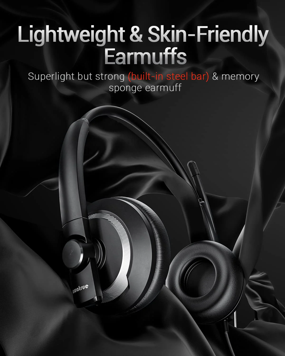 EH05-U Wired USB Headset with Noise Cancelling Microphone for PC Laptop - Headphones with In-Line Control, Lightweight, Enhanced Sound & MIC Mute USB-A Black - Image 2