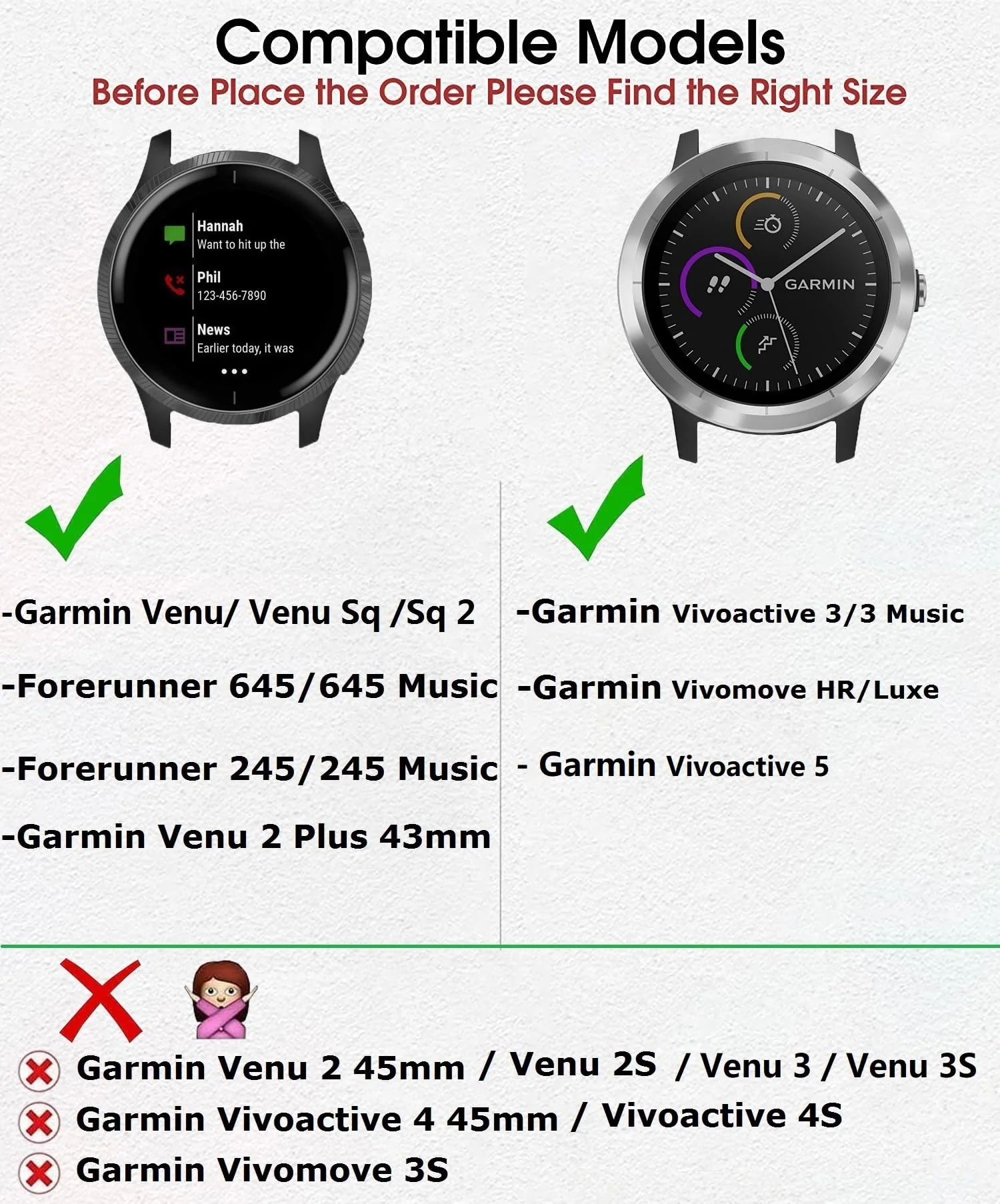 Elastic Bands for Garmin Venu/Sq/Sq 2/Forerunner 245/645 Music Watch Bands, Garmin Vivoactive 5 Bands, 20mm Nylon Sport Wristband for Garmin Vivomove HR/Sport,Vivoactive 3 Men Women Black+Green+Gray - Image 2