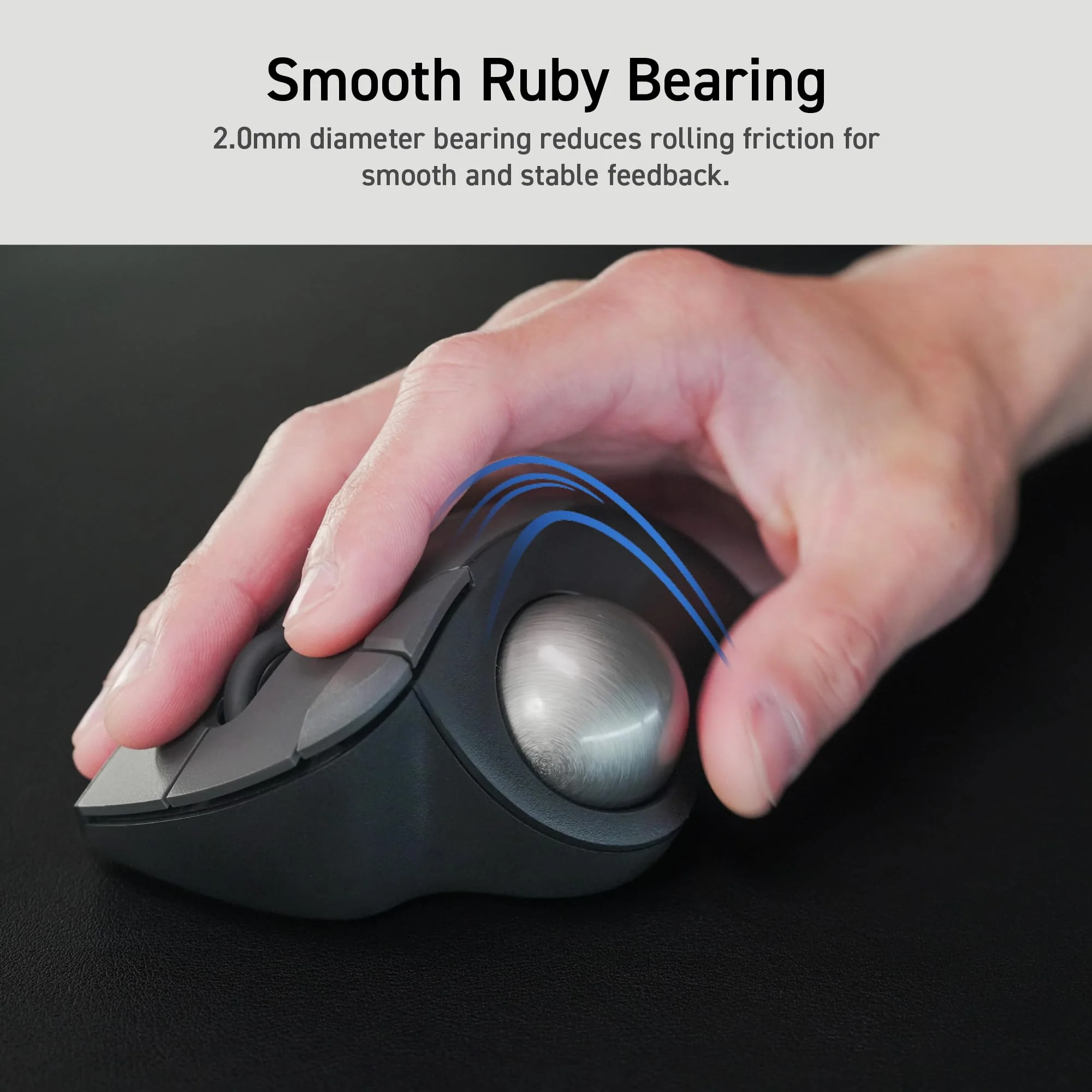 ELECOM Ergonomic Comfort Design Trackball IST Bluetooth 5.3, Smooth Tracking with Ruby Ball Bearing, 36mm Ball, Thumb Control, Compatible for Windows, PC, Mac, iPadOS, and Android White (M-IT10BRWH) - Image 3