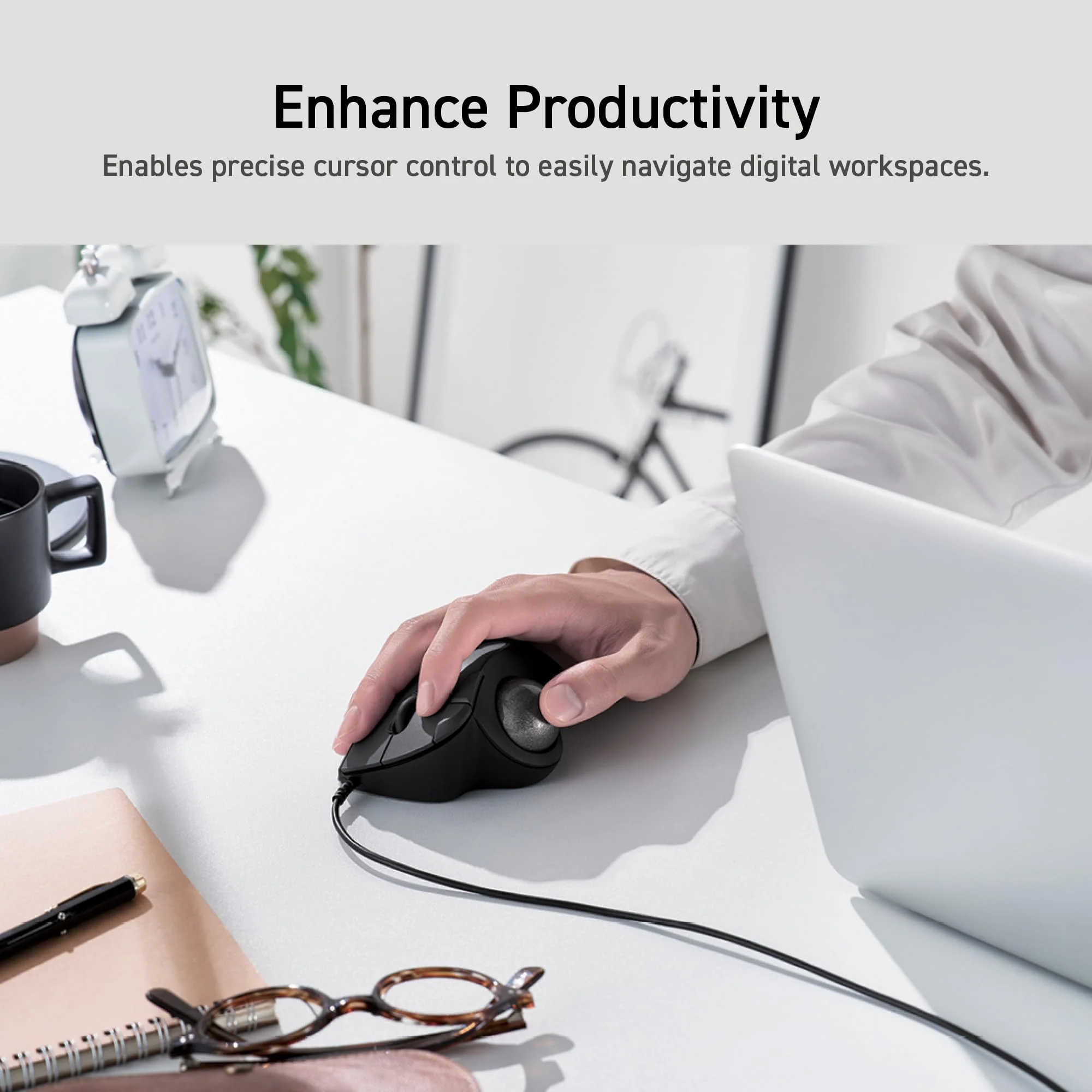 ELECOM Ergonomic Comfort Design Trackball IST Wired USB-A Connection, Smooth Tracking with Ruby Ball Bearing, 36mm Ball, Thumb Control, Compatible for Windows, PC, and Mac Black (M-IT10URBK) - Image 10
