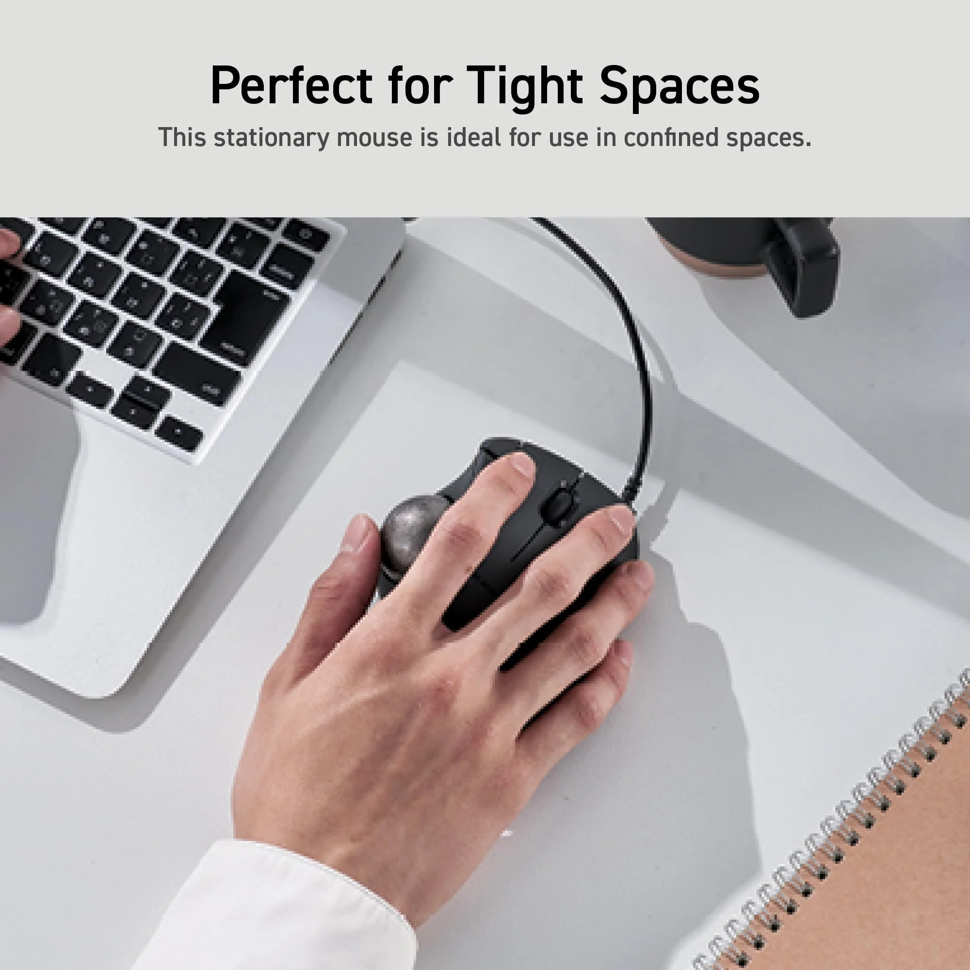 ELECOM Ergonomic Comfort Design Trackball IST Wired USB-A Connection, Smooth Tracking with Ruby Ball Bearing, 36mm Ball, Thumb Control, Compatible for Windows, PC, and Mac Black (M-IT10URBK) - Image 8