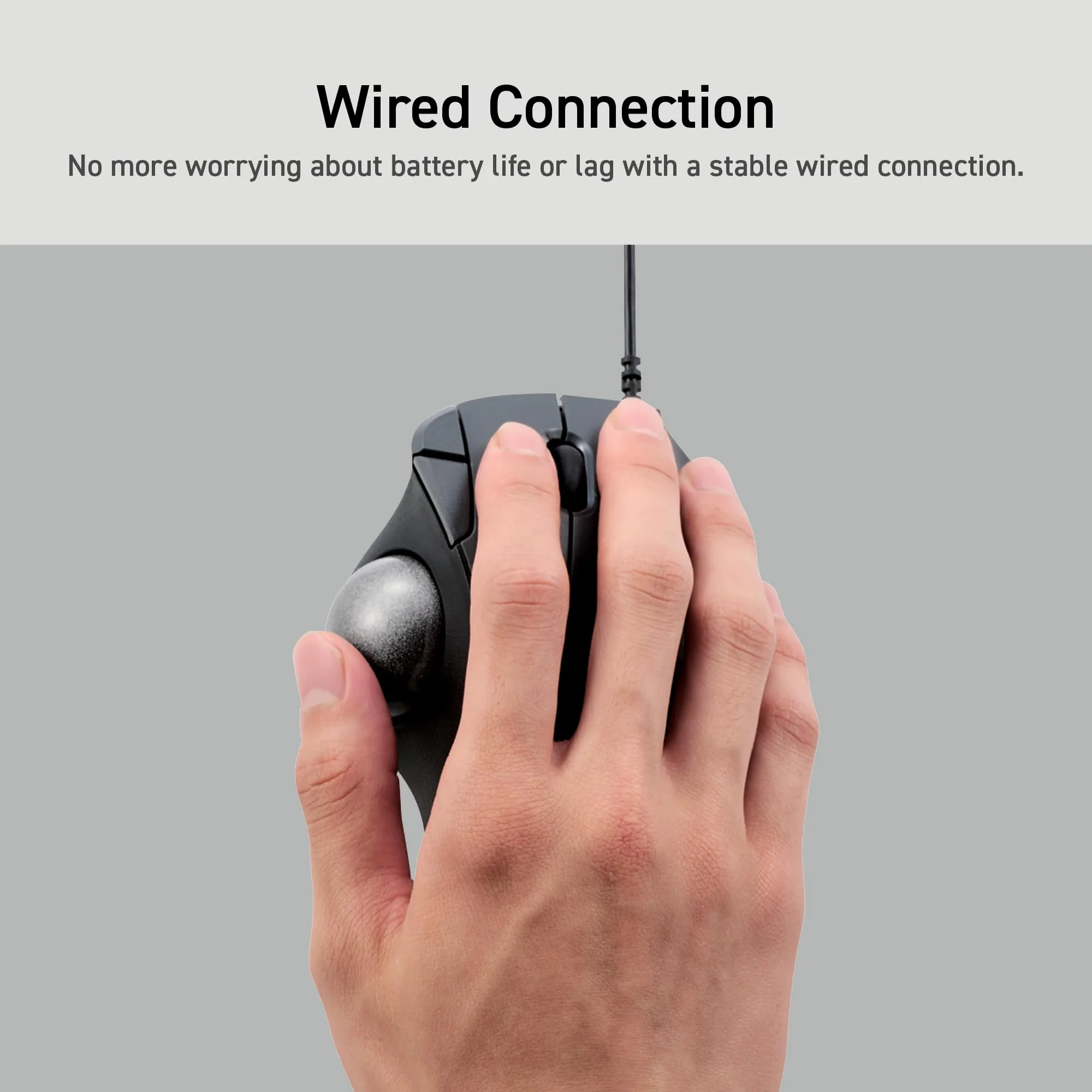 ELECOM Ergonomic Comfort Design Trackball IST Wired USB-A Connection, Super Smooth Tracking with Roller Ball Bearing, 36mm Ball, Thumb Control, Compatible for Windows, PC, and Mac Black (M-IT11URBK) - Image 6