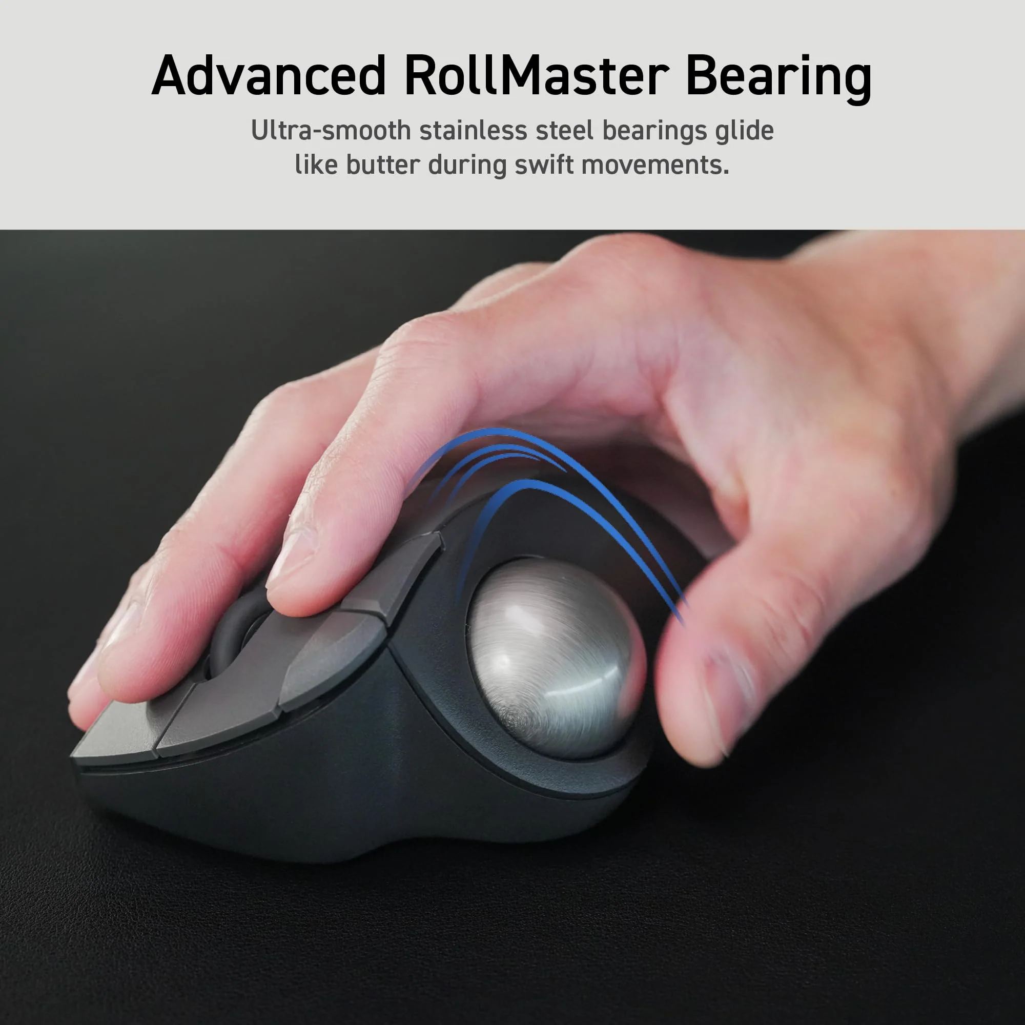 ELECOM Ergonomic Comfort Design Trackball IST Wireless 2.4GHz Connect, Super-Smooth Tracking with Roller Ball Bearing, 36mm Ball, Thumb Control, Compatible for Windows, PC, and Mac White (M-IT11DRWH) USB-Wireless - Image 3