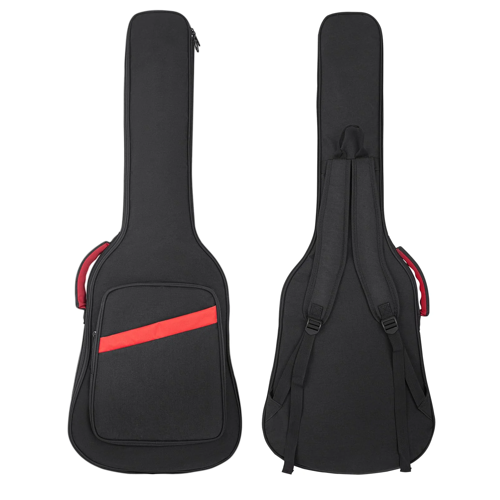 Electric Guitar Bag 7mm Padding Electric Guitar Case, 39 Inch Electric Guitar Gig Bag Backpack with Neck Strap and Pockets, Black Electric Guitar Bag