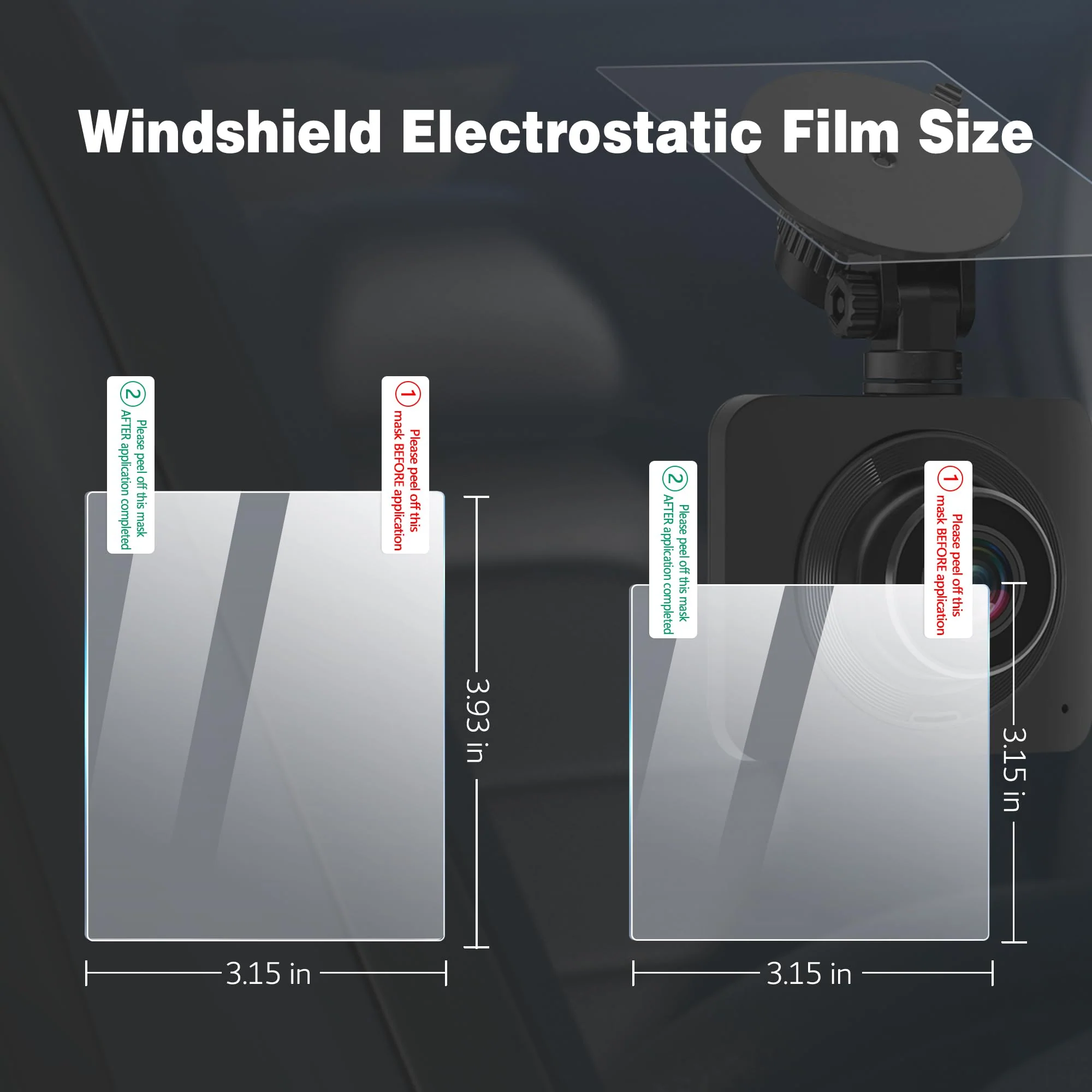 Electrostatic Sticker for Mounting Radar Detector, Windshield Adhesive for Dash Cam, Circular Double-Sided Sticker Adhesive Pad and Car Windshield Electrostatic Film for Mounting Radar Detector. Circular Electrostatic Film-8 - Image 2