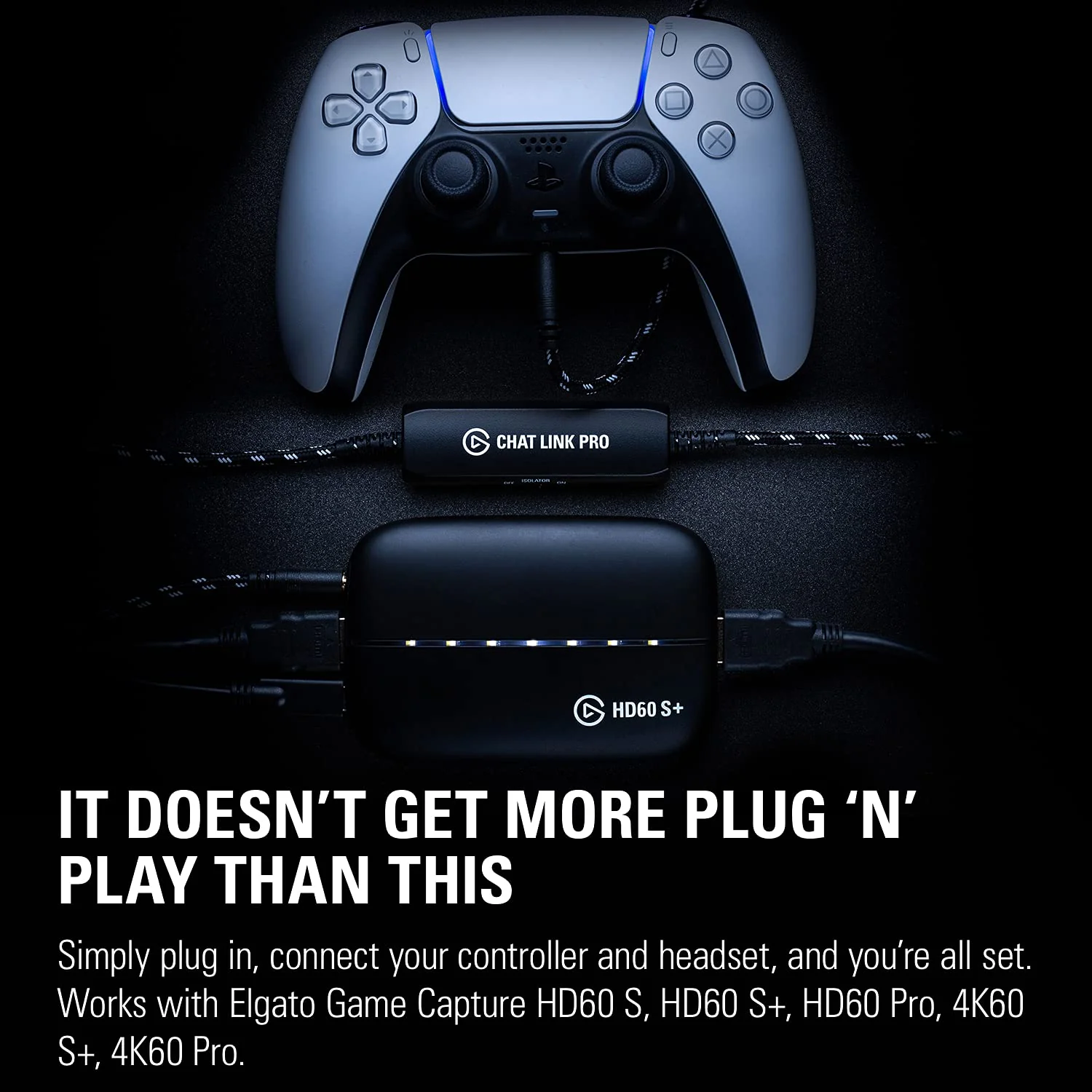 Elgato Chat Link Pro - Audio Adapter, for PS5, PS4, Nintendo Switch, Capture Voice Chat, Gameplay Sound, Extra Long Cable, Black - Image 3