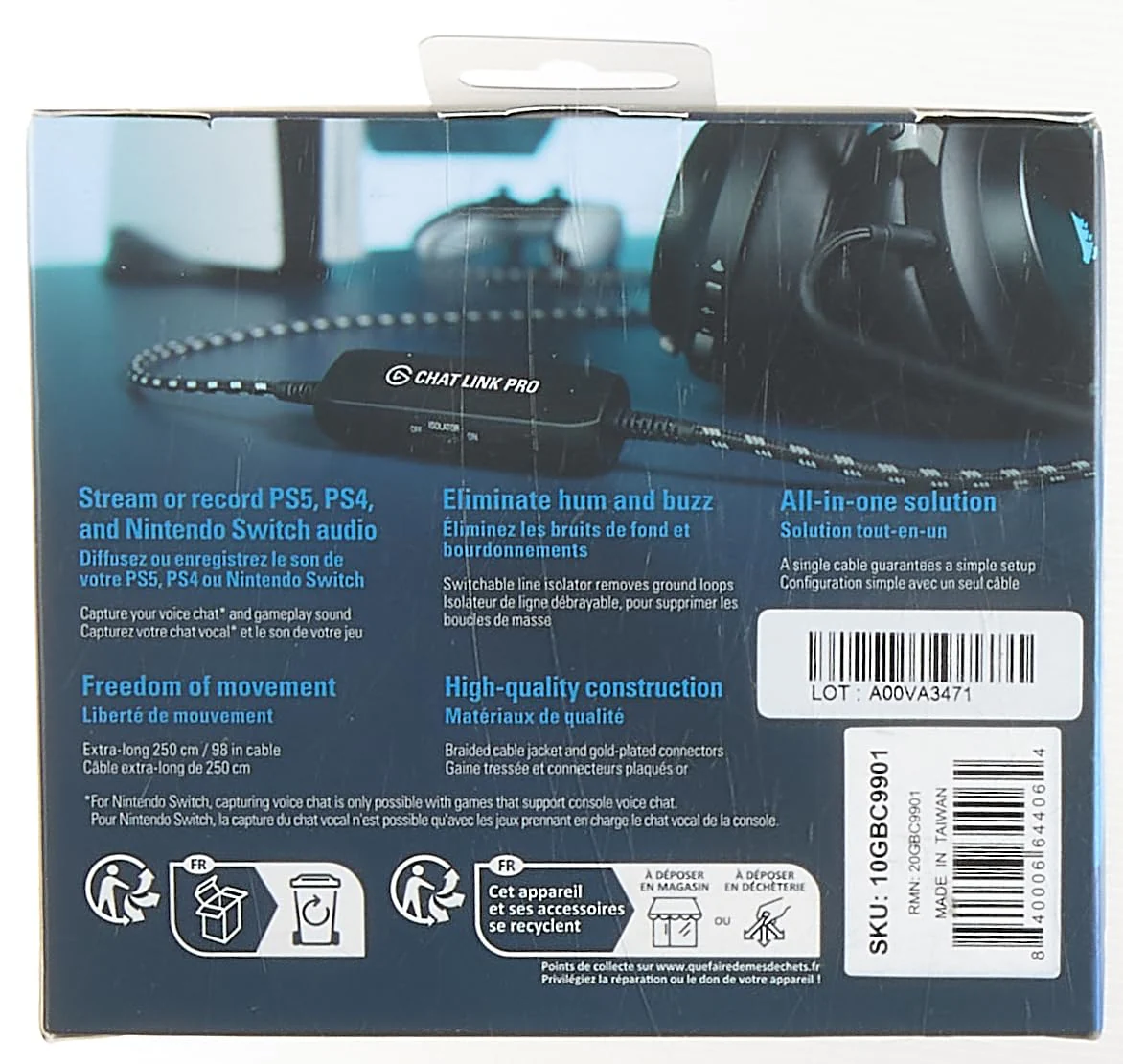 Elgato Chat Link Pro - Audio Adapter, for PS5, PS4, Nintendo Switch, Capture Voice Chat, Gameplay Sound, Extra Long Cable, Black - Image 7