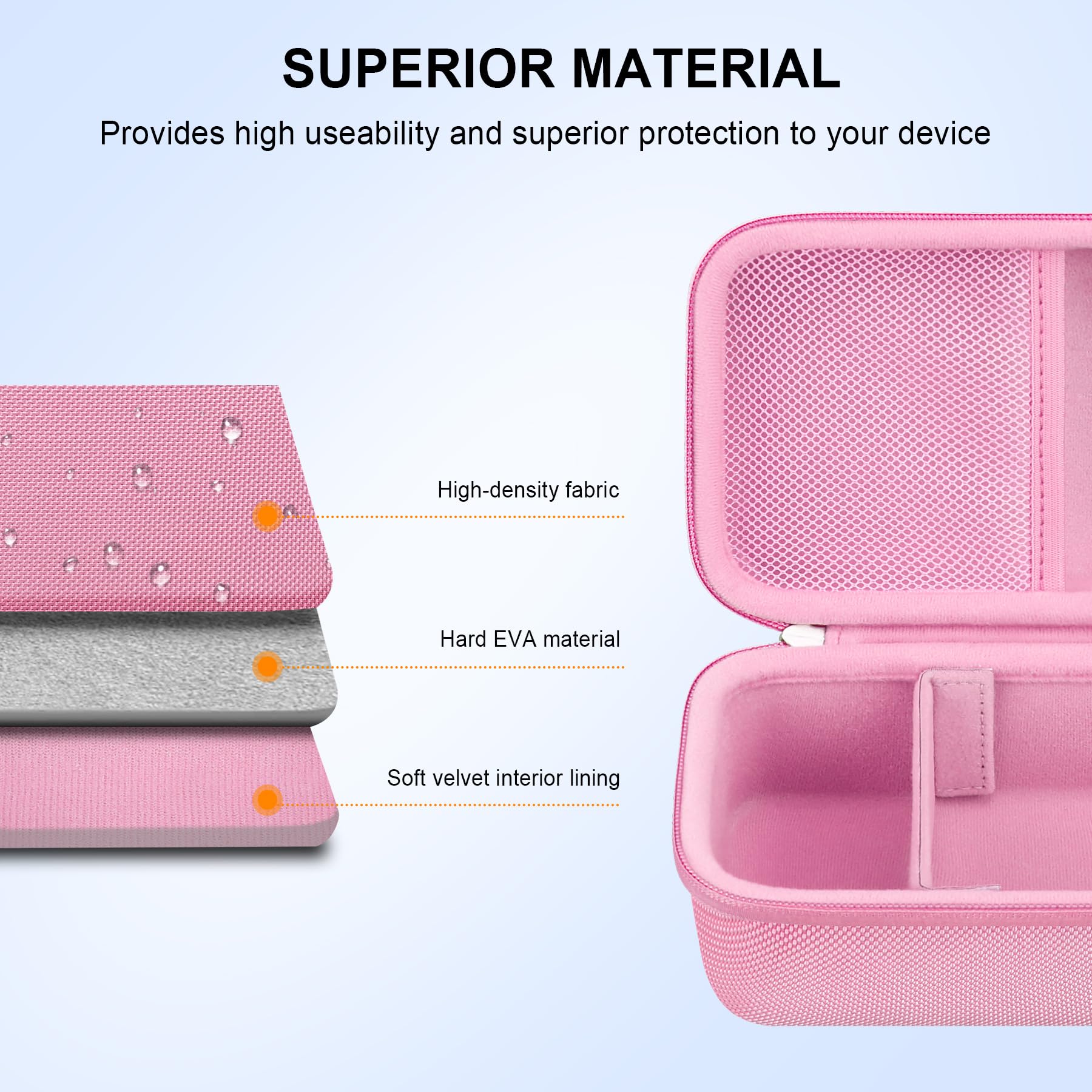 Elonbo Carrying Case for iHealth Track Smart Upper Arm Blood Pressure Monitor, Wireless Bluetooth Blood Pressure Monitor Travel Protective Bag Storage Holder, Mesh Pocket fits Range Cuff, Pink - Image 5