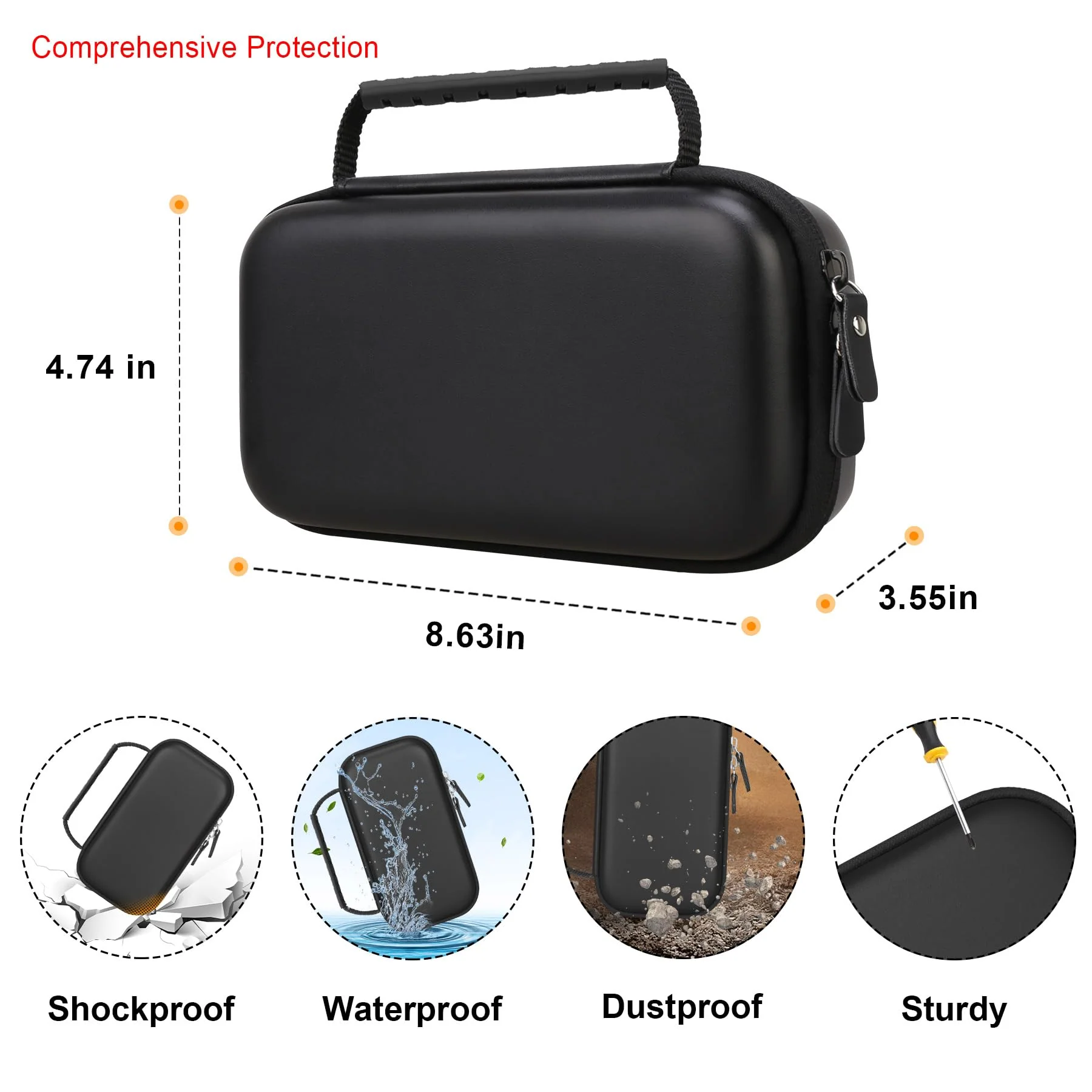 Elonbo Carrying Case for NIIMBOT B1 Label Maker Machine, Portable Mini Wireless Bluetooth Label Printer Travel Bag, Small Handheld Labeler Storage Holder, Mesh Pocket Fits Label Paper, Black - Image 3