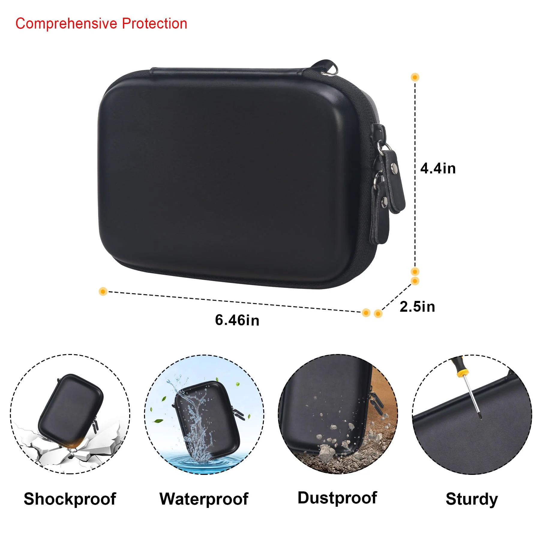 Elonbo Carrying Case for ORGBRO X1 Label Maker Machine, Portable Bluetooth Label Printer Storage Holder, Wireless Built-in Cutter Small Label Makers Handheld Sticker Maker Travel Bag, Black - Image 3