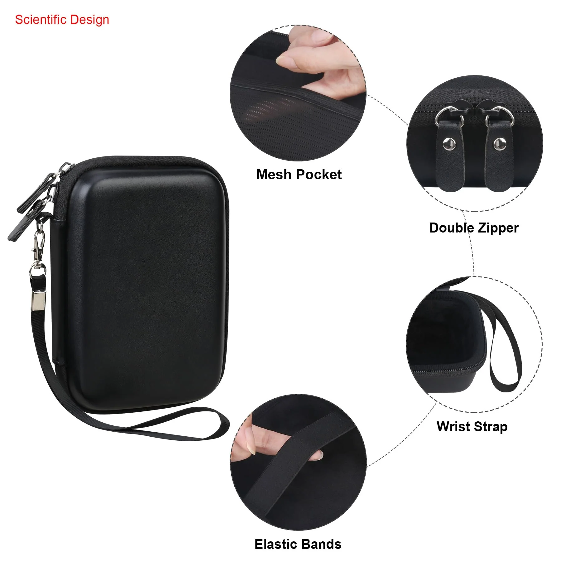 Elonbo Carrying Case for ORGBRO X1 Label Maker Machine, Portable Bluetooth Label Printer Storage Holder, Wireless Built-in Cutter Small Label Makers Handheld Sticker Maker Travel Bag, Black - Image 4