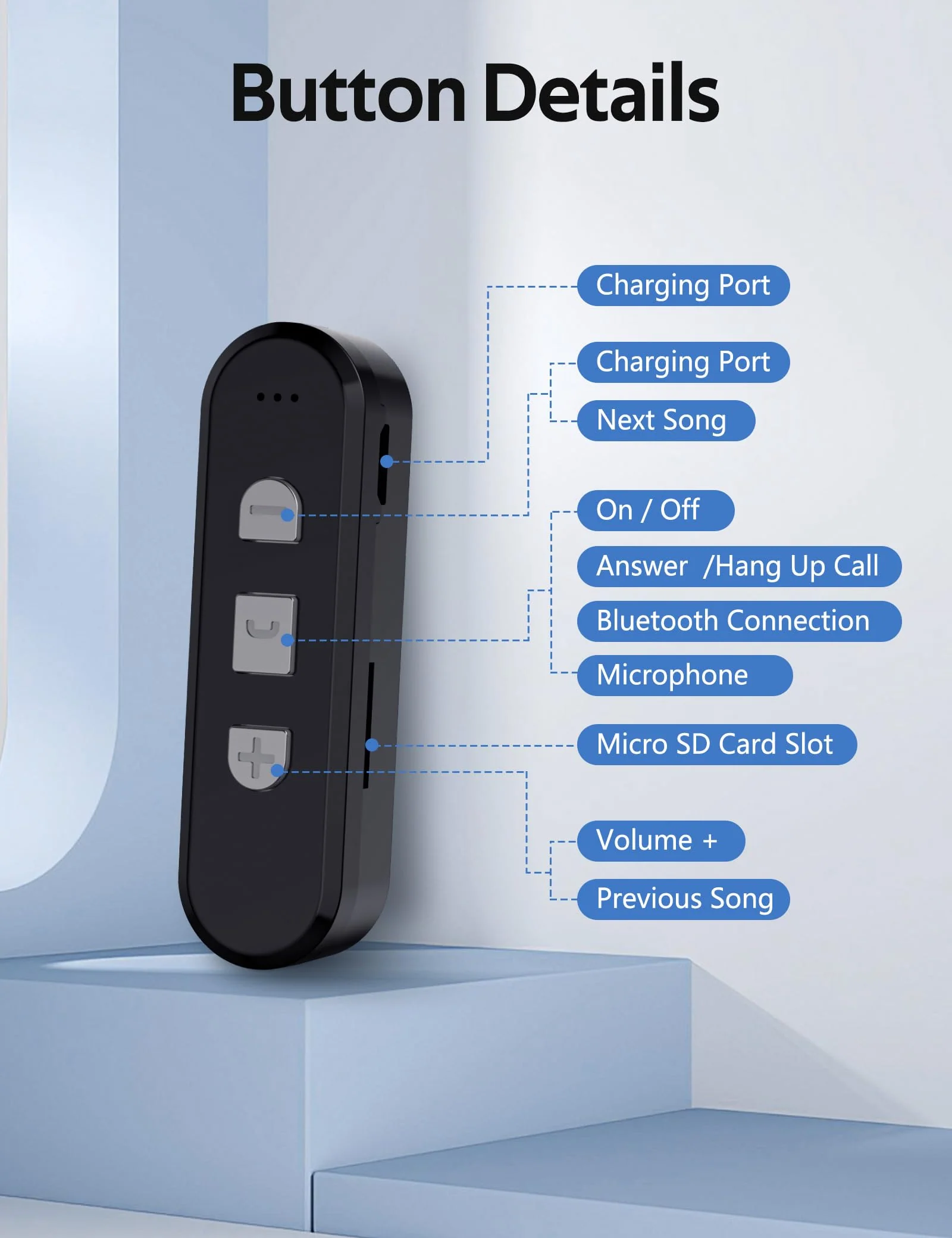 Elook Cassette to Bluetooth Adapter for Car with Micro SD Card Support/Hands-Free Call, 5.1 Bluetooth Cassette Receiver, Black - Image 6