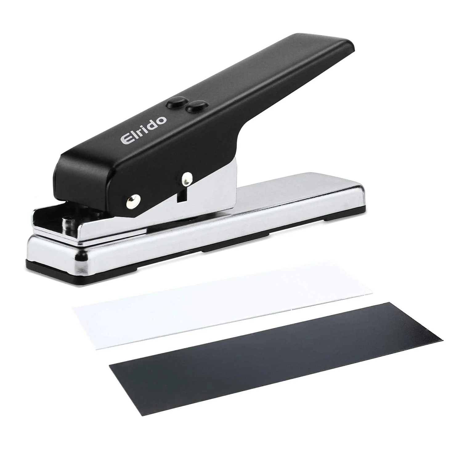 Elrido DIY Guitar Picks Maker Cutter Punch Tool Kit with 2 Pick Strips, Making Picks Create Custom Professional Plectrums for Guitar Players & Music Lovers - Unique Guitar Accessories Gift 1.5mm Black