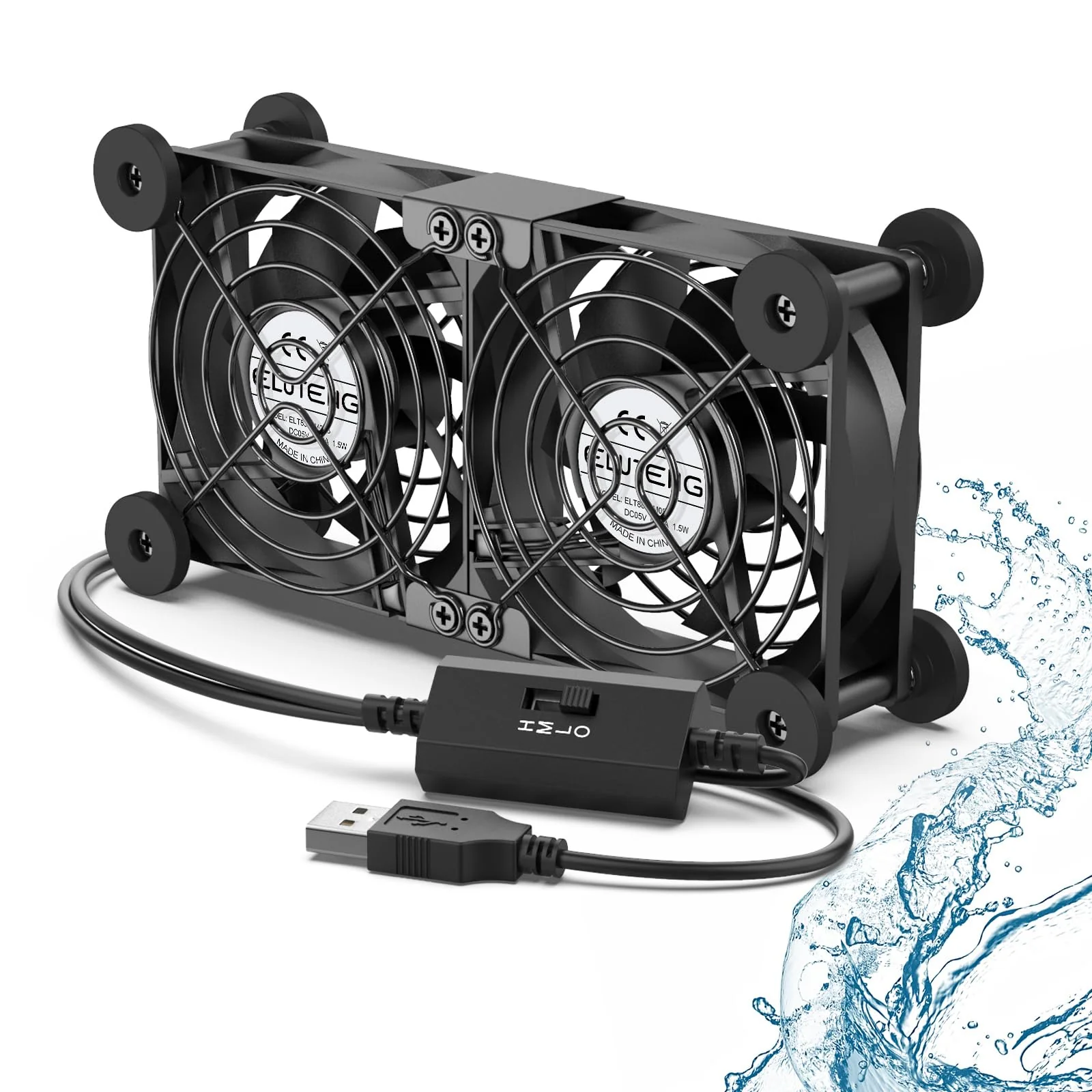 ELUTENG Dual Cooling Fan Whisper Quiet 80mm USB Fan 3 Adjustable High Speed USB Port Heatsink Fan Compatible for PS4, PS5, Router, Laptop, PC, Xbox Cooling Electronics