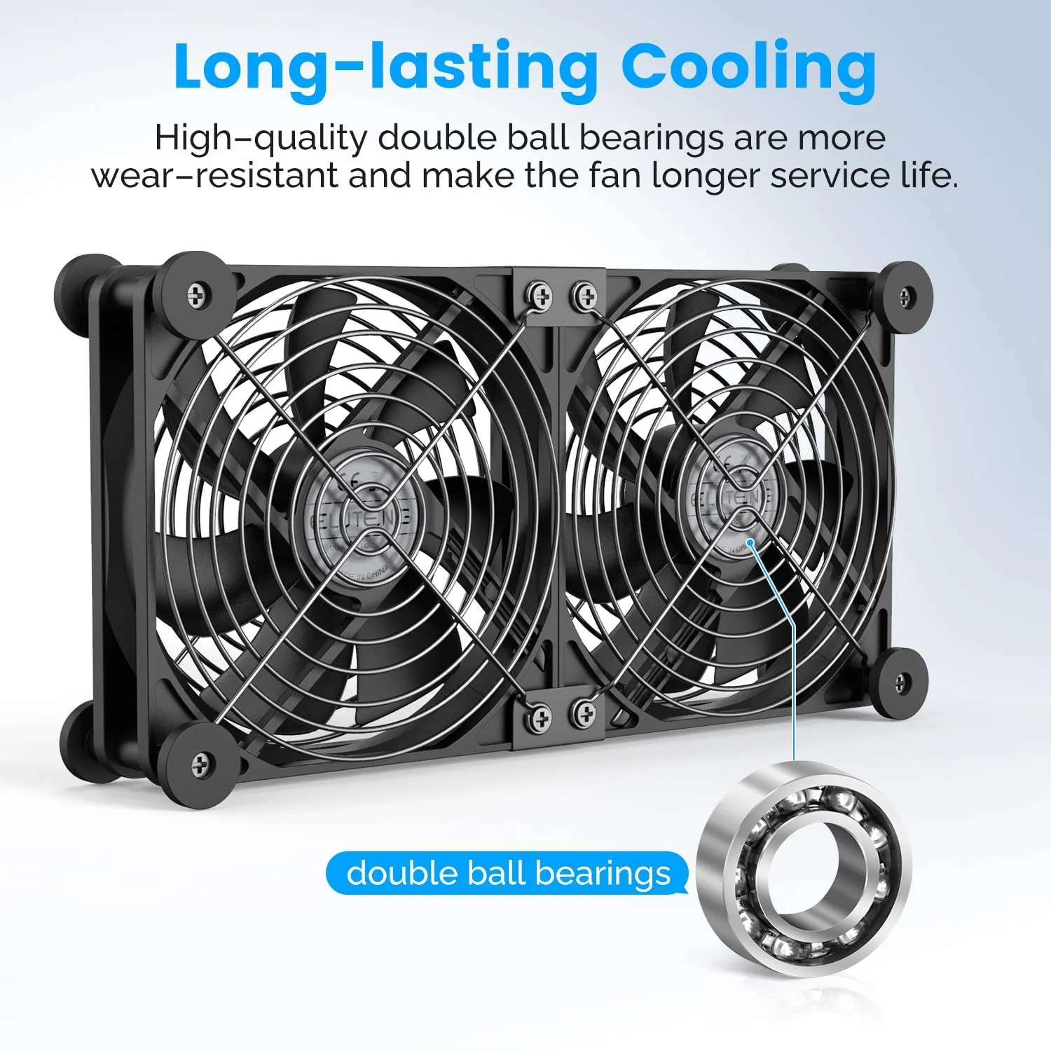 ELUTENG Dual USB Computer Cooling Fan High Speed 120mm Computer Fan Adjustable 5V USB Port Heatsink USB Cooling Fan 12cm for Laptop Receiver DVR PlayStation Xbox Desk Computer Cabinet Cooling - Image 5