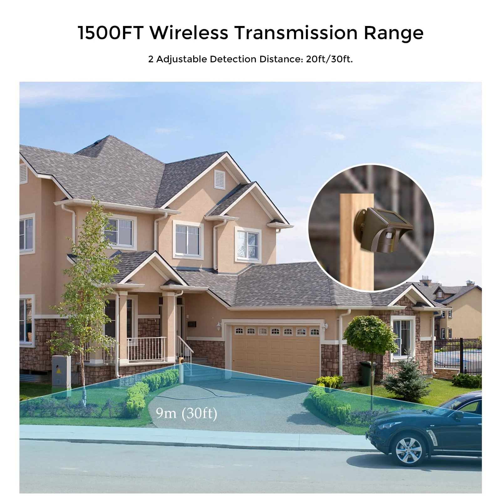 eMACROS Pro 3 Driveway Alarm with Phone App-1/2 Mile Long Range Solar Wireless Driveway Alarm,Outdoor Driveway Alarms Wireless Outside Weatherproof Motion Sensor & Detector 1receiver and 1sensor - Image 5