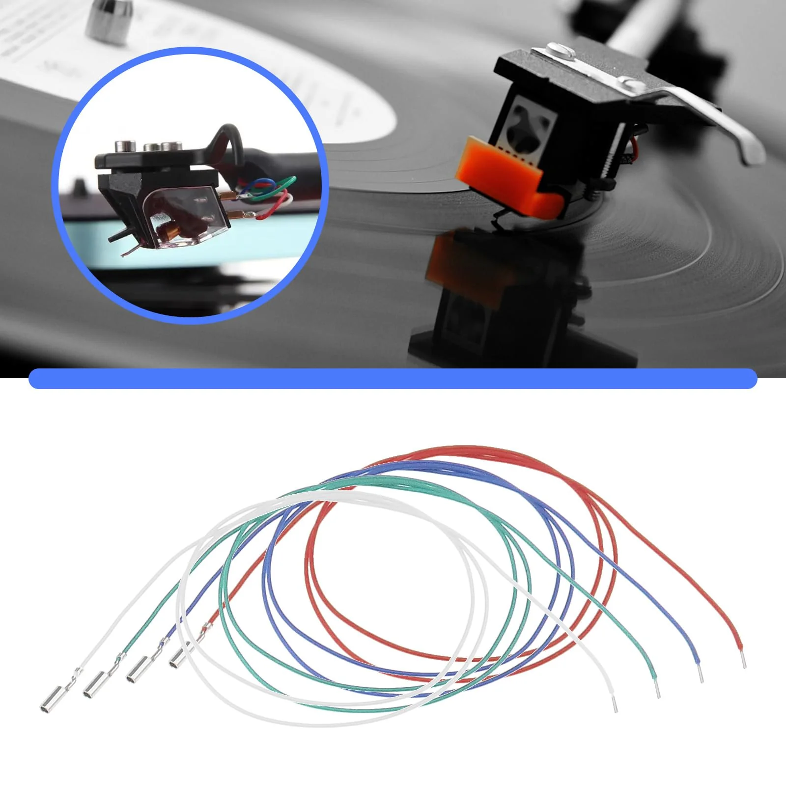 eMagTech 2 Sets(8PCS) Cartridge Phono Cable Leads Header Wires for Turntable Phono Headshell Replacement Accessories 35mm Length - Image 4