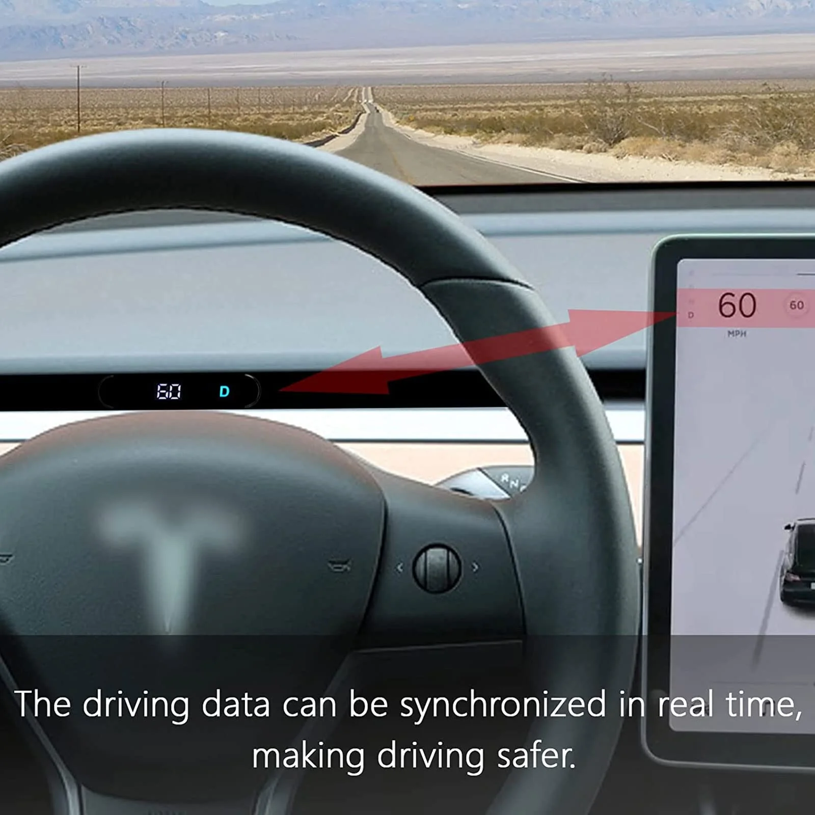 Embedded Digital Heads up Display Mini HUD for Tesla Model 3, Model Y 2019-2022 - Image 3