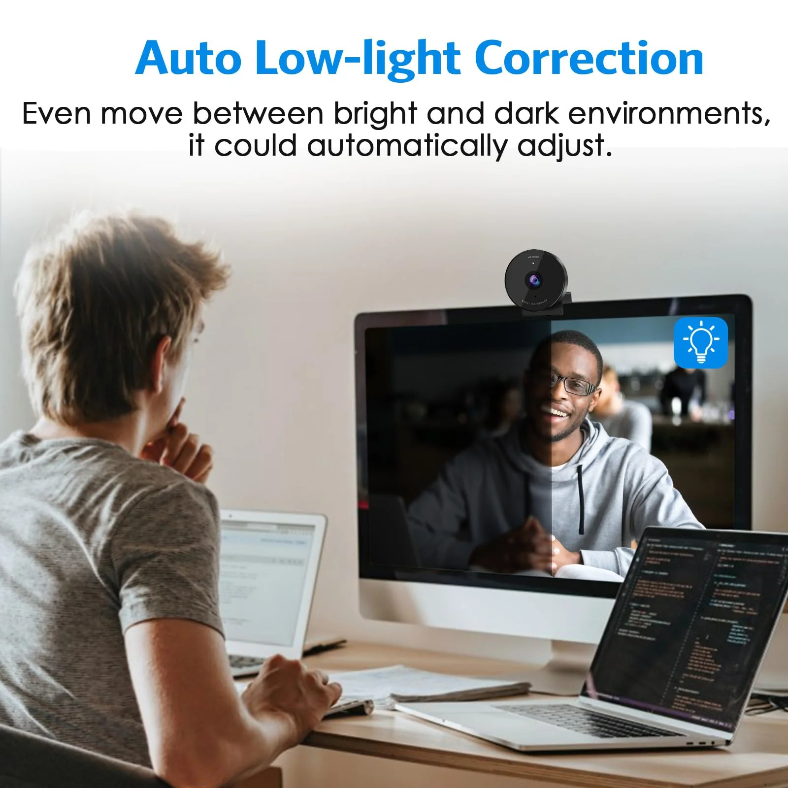 EMEET 1080P Webcam - USB Webcam with Microphone & Physical Privacy Cover, Noise-Canceling Mic, Auto Light Correction, C950 Ultra Compact FHD Web Cam w/ 70°View for Meeting/Online Classes/Zoom/YouTube 70°FOV w/ Clear 1080P Pixels - Image 6