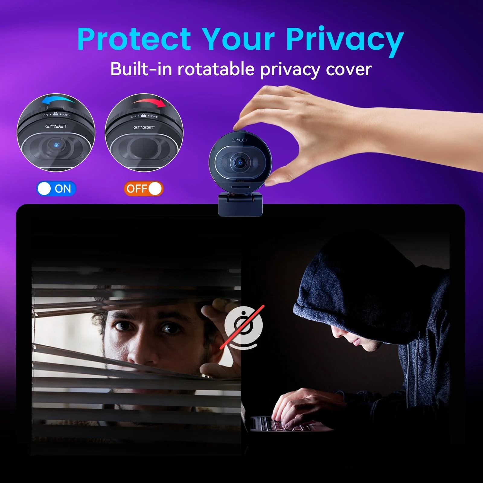 EMEET S600 4K Webcam for Streaming - Sony 1/2.5'' Sensor, PDAF Autofocus, 1080P@60FPS, 2 Noise Reduction Mics, Built-in Privacy Cover, 40°-73° FOV, Streaming Camera for Live Commerce/Gaming/Beauty S600 4K Sony Sensor PDAF 60FPS - Image 7