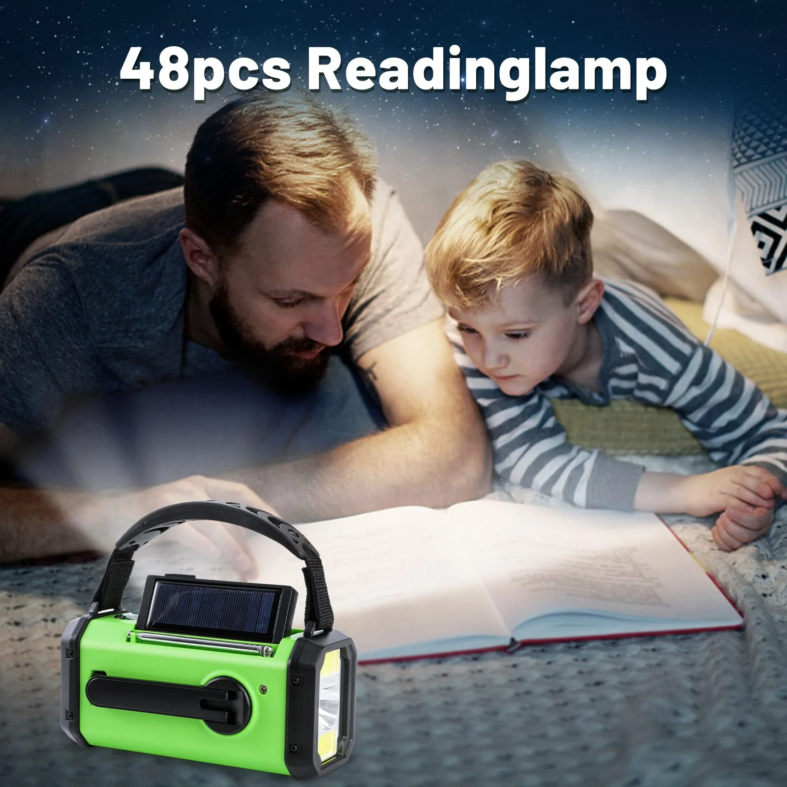 Emergency Hand Crank Radio with 10000mAh/37000mWh Battery Backup, AM FM NOAA Weather Radio, Type-C Charge,Solar Radio,SOS, 3 Modes LED Flashlight,Reading Lamp, Compass for Outdoor Survival Mint Green - Image 7