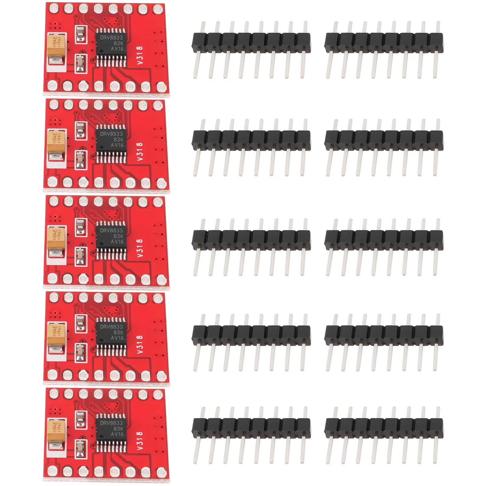 EMSea 5pcs DC Motor Driver Board DRV8833 for TB6612FNG Computer Motor Fan Light 21x18mm