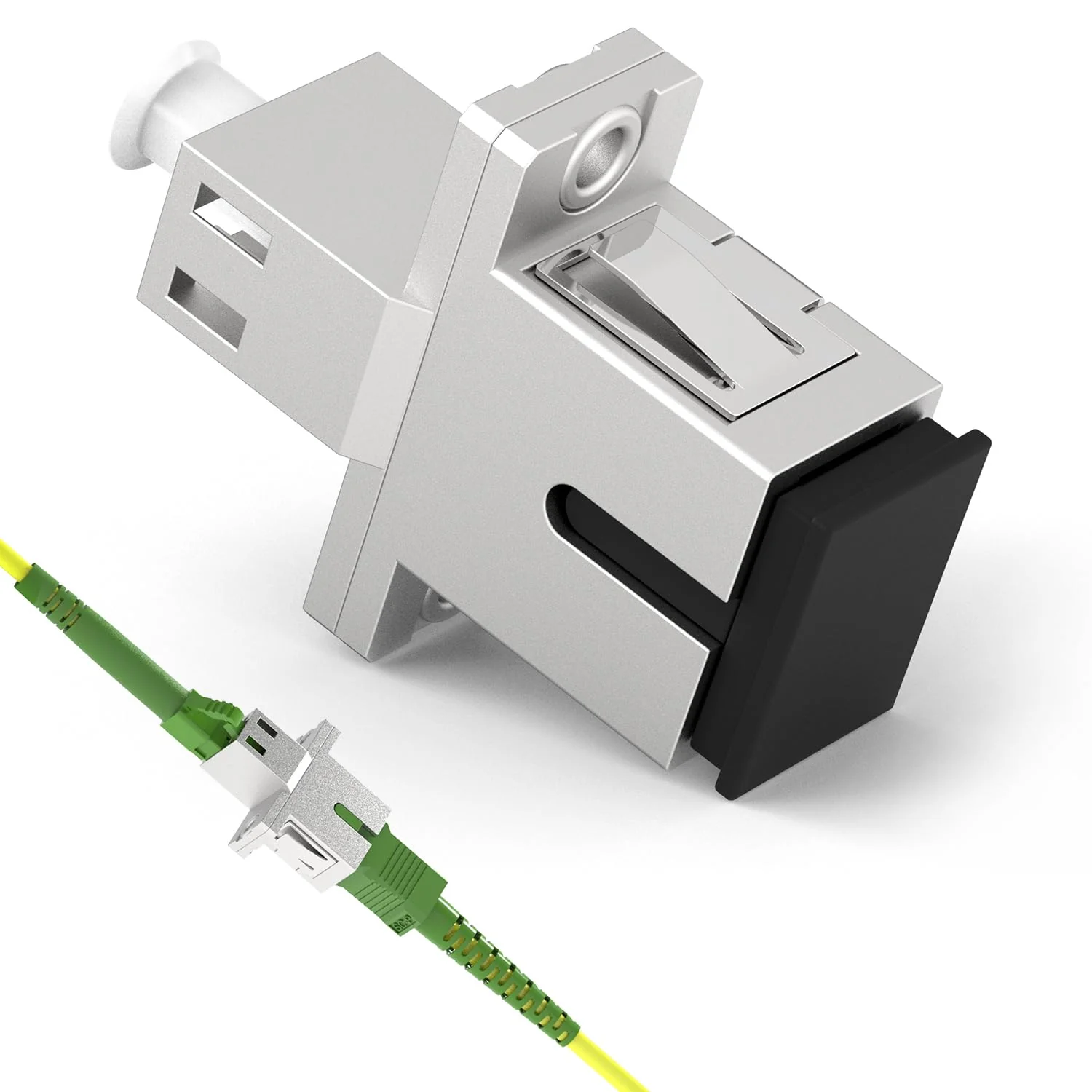 EMSECKO Fiber Optic Adapter SC/APC to LC/APC Single Mode Simplex Fiber Optic Adapter Fiber Optic Adapter Coupler Flange for Carrier Equipment FTTH 1 Pack SC/A/M-LC/A/M