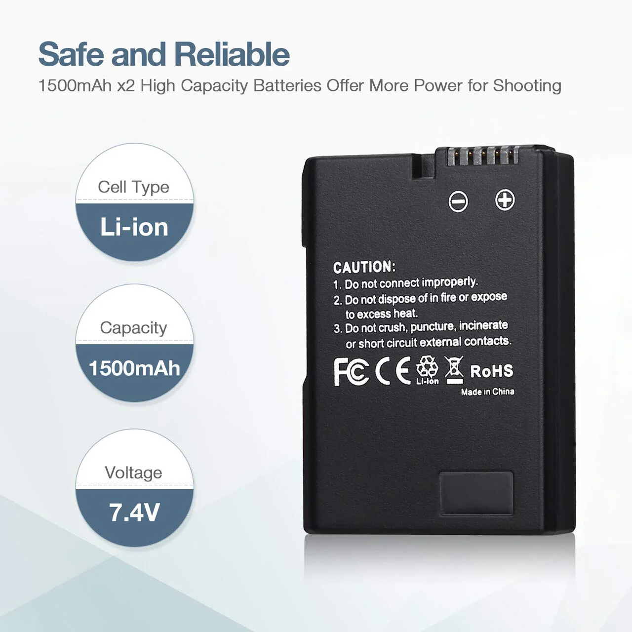 EN-EL14 EN EL14A Battery USB Charger and 2-Pack Rechargeable Batteries Replacement Compatible with Nikon D3100 D3200 D3300 D3400 D3500 D5100 D5200 D5300 D5500 D5600 DF Coolpix P7000 P7100 P7700 P7800 - Image 2