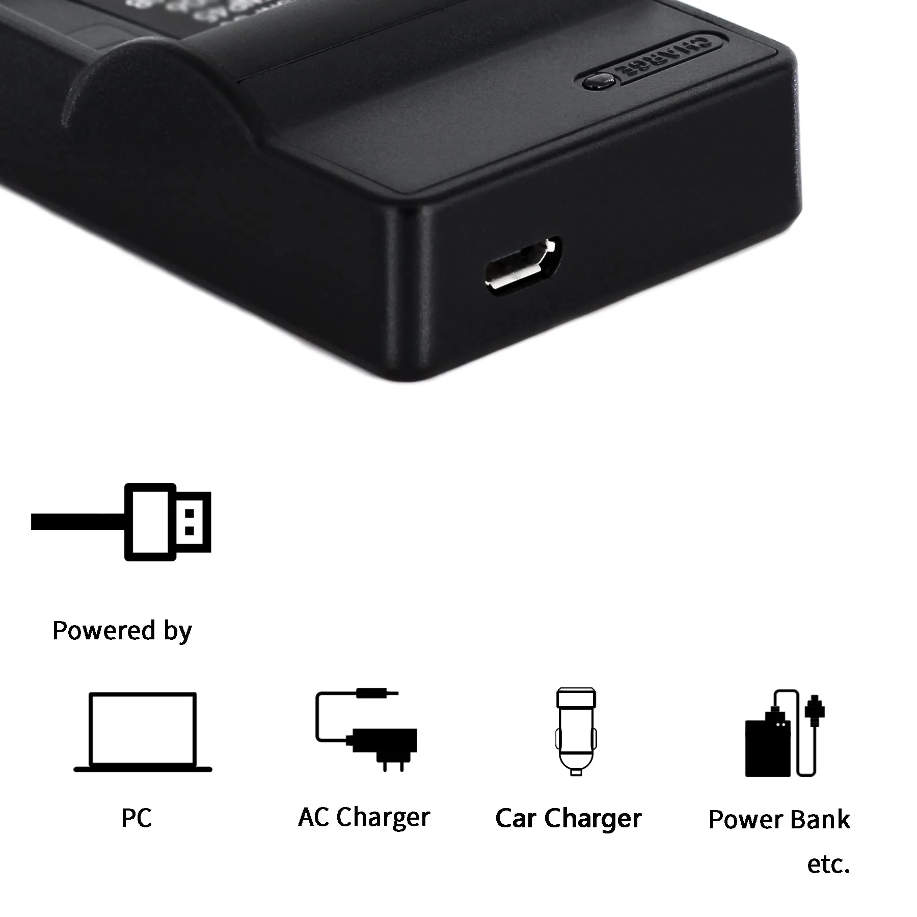 EN-EL19 USB Charger for Nikon Coolpix S33, S7000, S6900, S2800, S100, S3100, S4100, S4300, S5200, S6500 Camera and More - Image 2