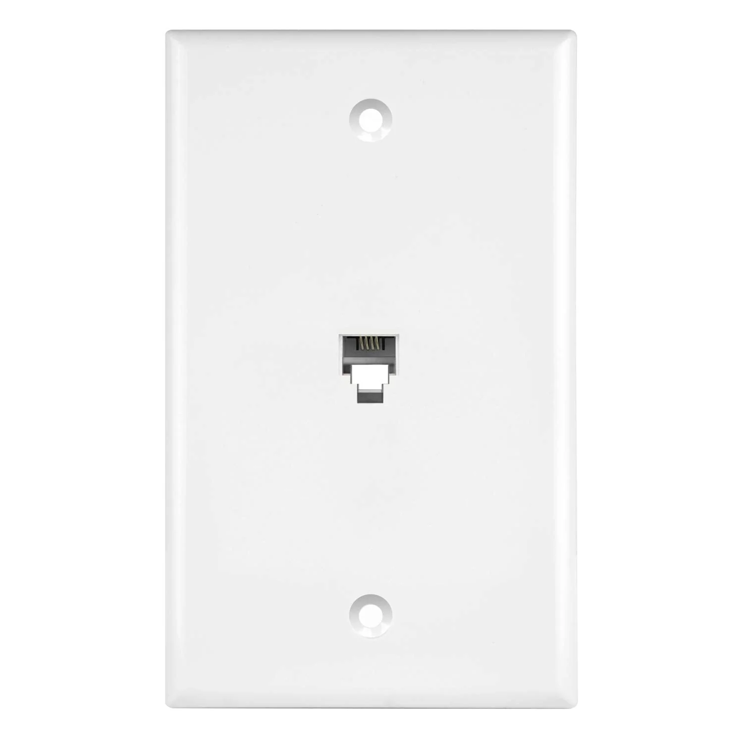 ENERLITES RJ11 Telephone Jack Wall Plate by 1-Gang, Standard Size, White, 6-Position 4-Conductor, Single Port 2-Line Support 6611-W, White 1 Pack
