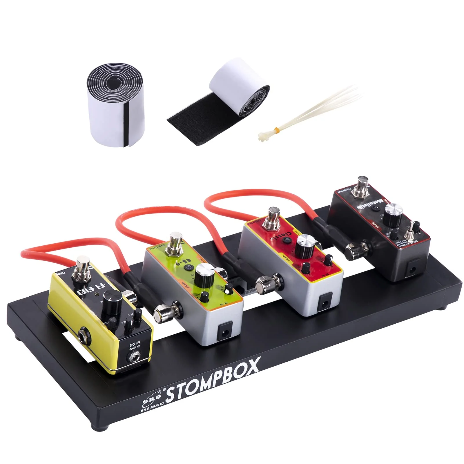 ENO MUSIC 14" Mini Pedal Board Guitar Effects Compact Small Pedalboard with Pedals Mountain Tape & Cable Tie ES-1 14" Pedalboard