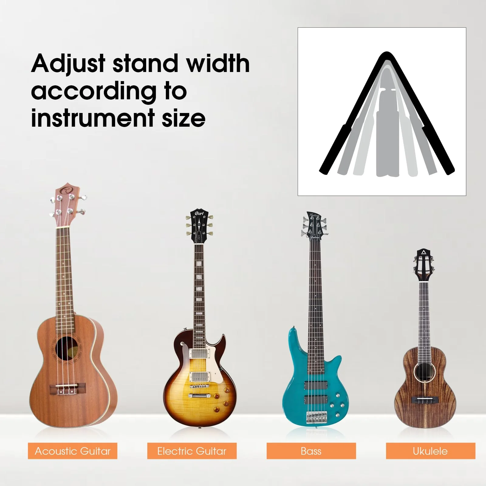 ENO MUSIC Alumium Alloy A-Frame Universal Folding Acoustic Guitar Stand for Electric Bass Guitars, Purple - Image 5