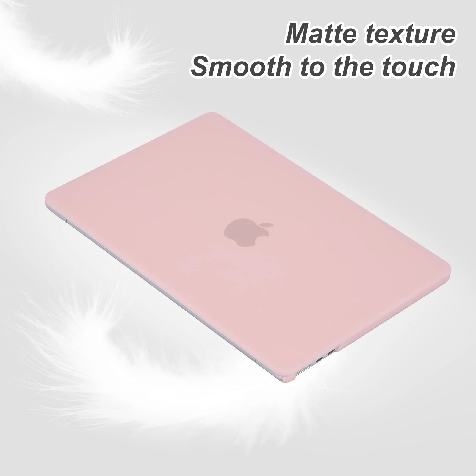 EooCoo Case Compatible with 2024 2023 2022 MacBook Air 13 inch Case M3 A3113 M2 A2681, Pink Air 13.6" Plastic Hard Shell Case + Keyboard Skin Cover + Screen Protector, Cute Pink - Image 5