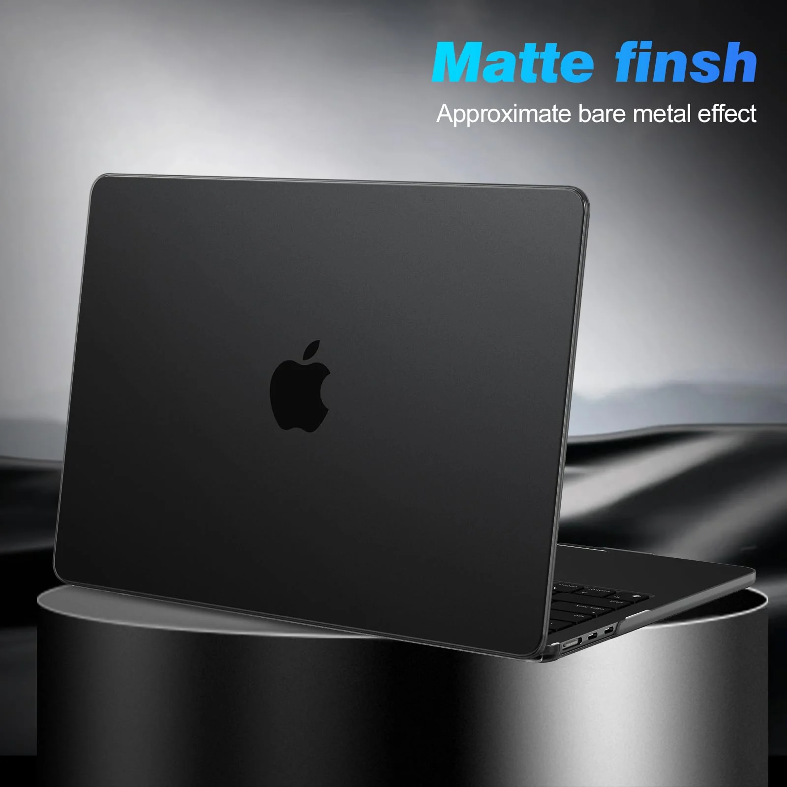 EooCoo Case Compatible with 2024 2023 2022 MacBook Air 13 inch Case M3 A3113 M2 A2681, Space Black Air 13.6" Plastic Hard Shell Case + Keyboard Skin Cover + Screen Protector, Space Black Clear Matte Space Black - Image 7