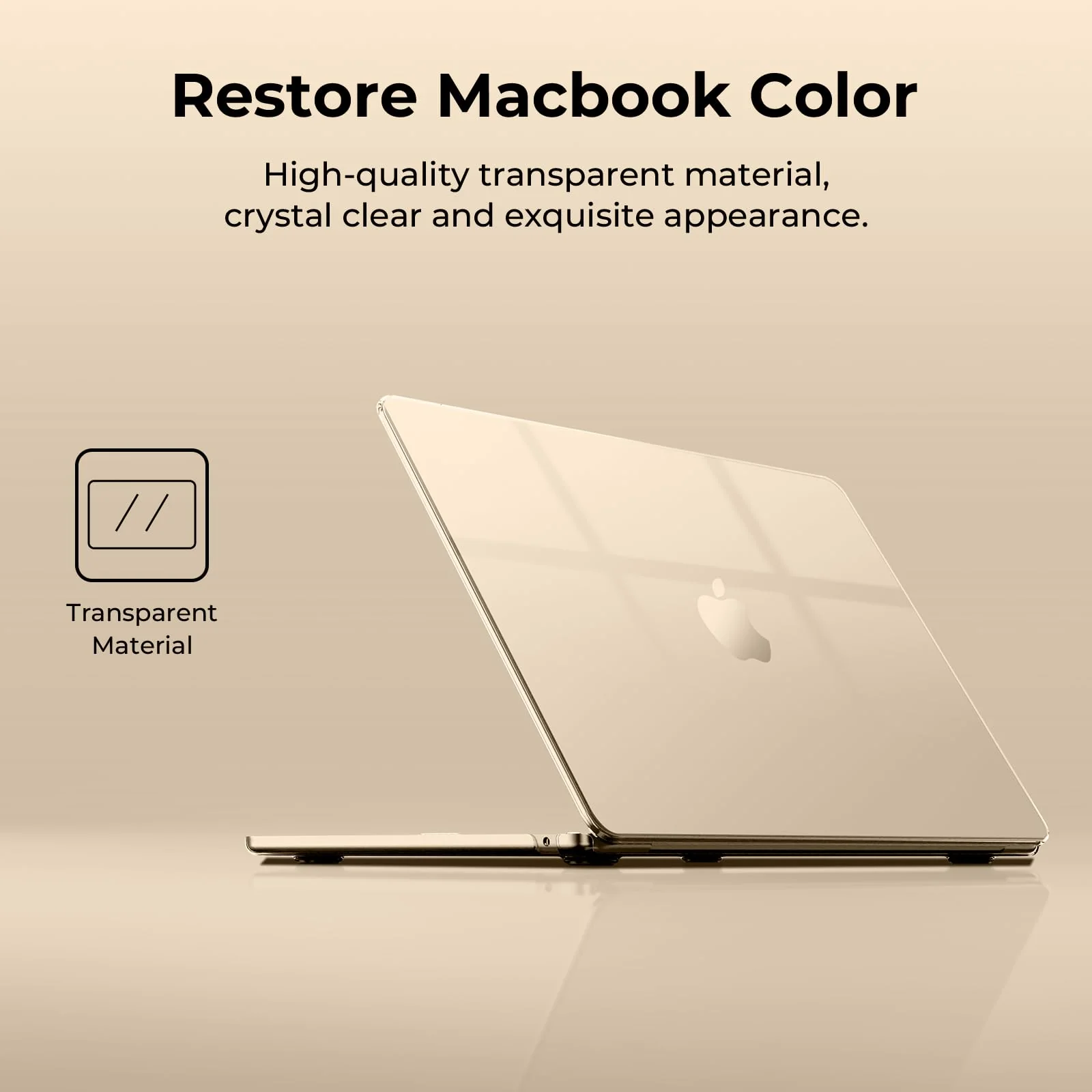 EooCoo Case Compatible with MacBook Air 13 inch 2024 2023 2022 M3 A3113 A2681 M2, [High Clear Restores Starlight Plastic Hard Shell Case] [with Keyboard Cover & Screen Protector] Crystal Starlight - Image 2