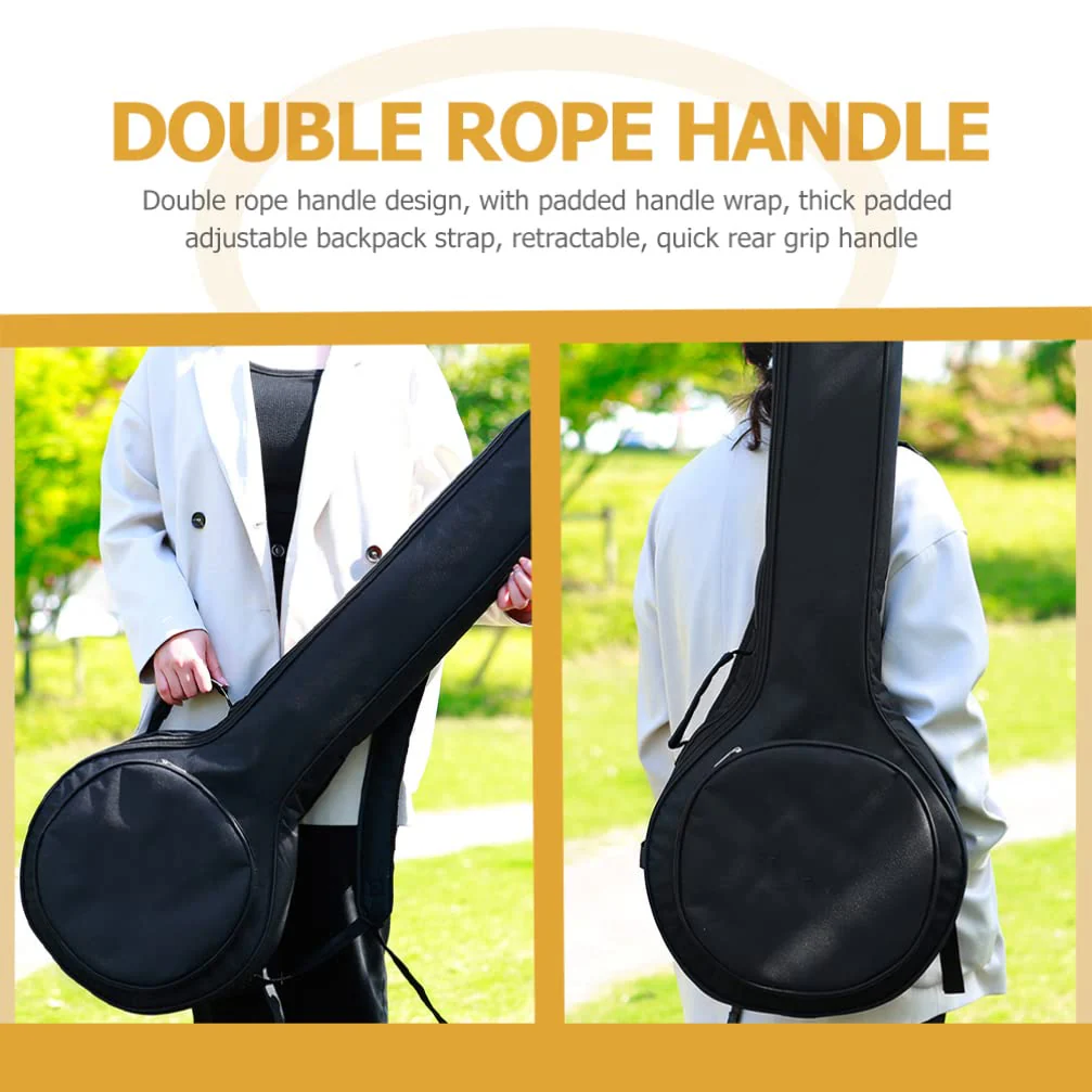 ERINGOGO 5 String Banjo Soft Bag, Banjo Gig Bag Thick Padded with Dual Handle Wrap, Banjo Carrying Pouch - Image 3